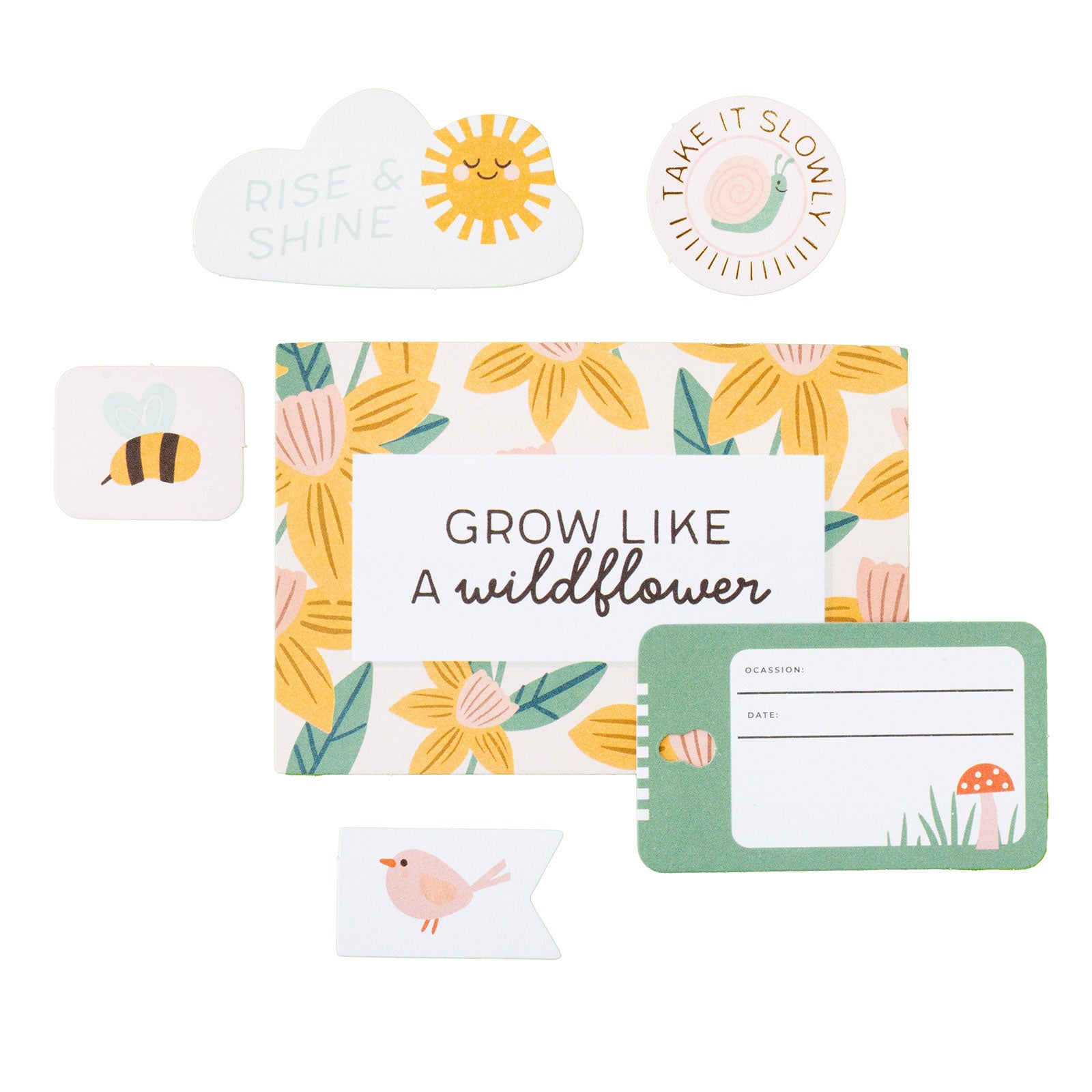 American Crafts Pebbles Sunny Bloom Journaling Ephemera Icons