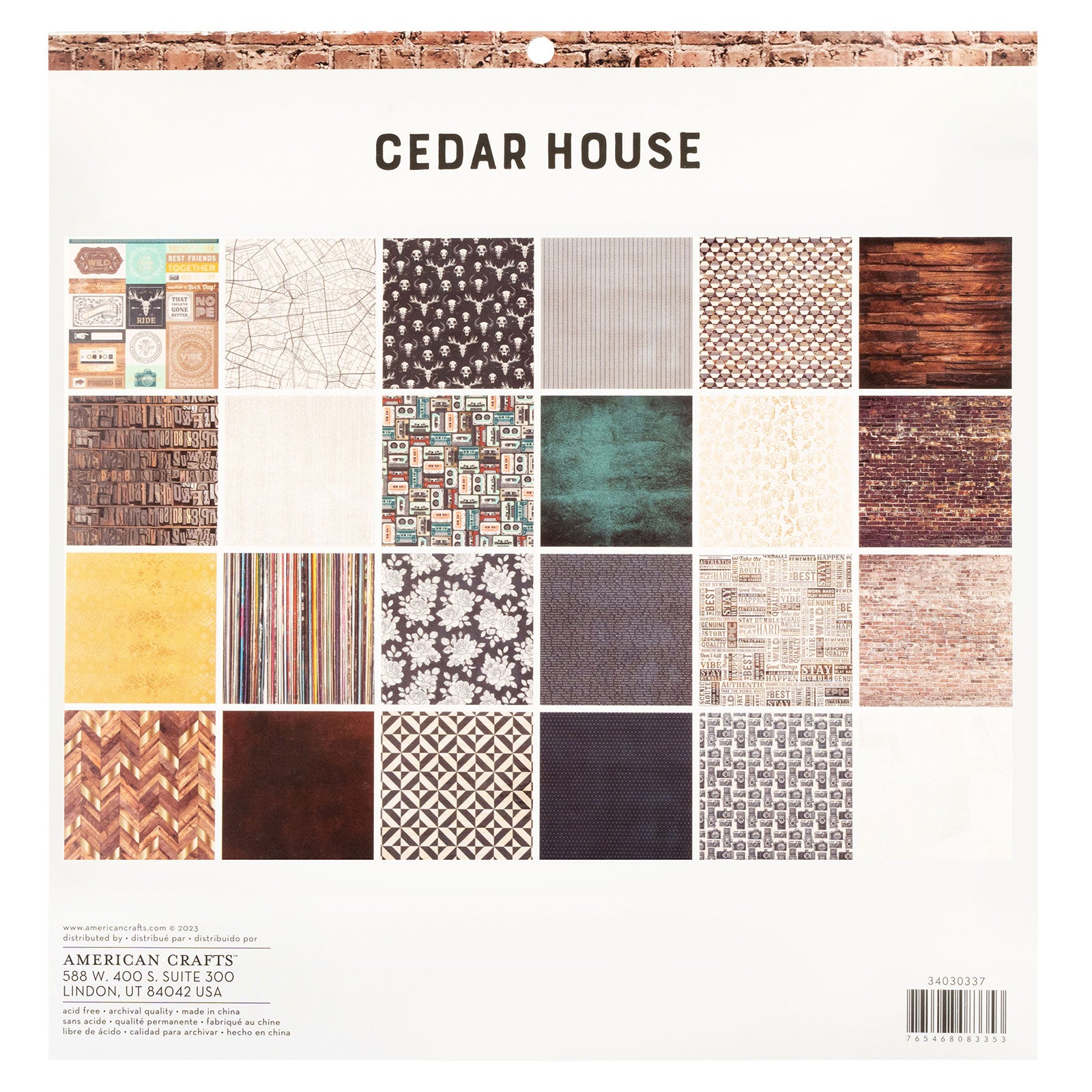 Cedar House Double-Sided 12x12" Paper Pad