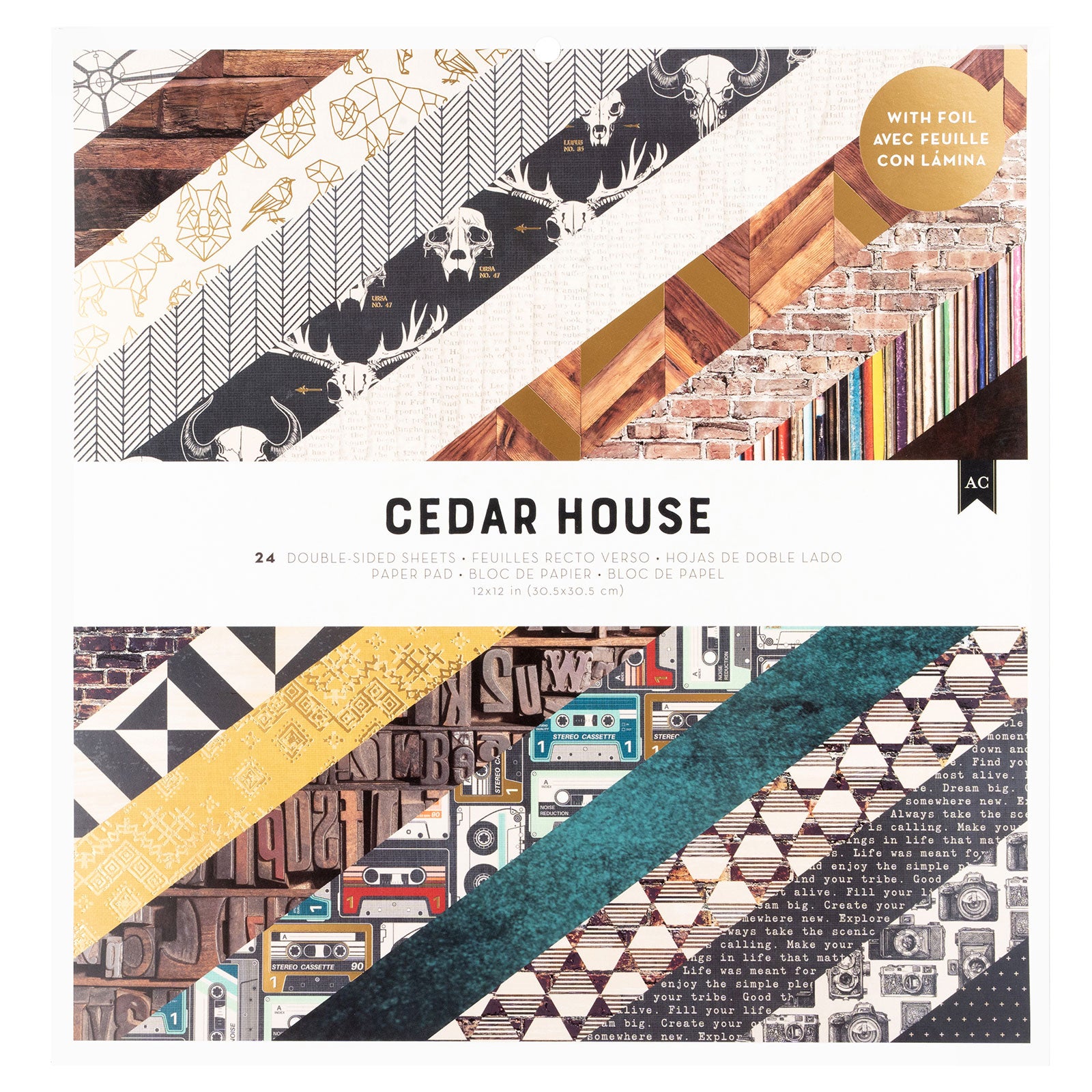 Cedar House Double-Sided 12x12" Paper Pad