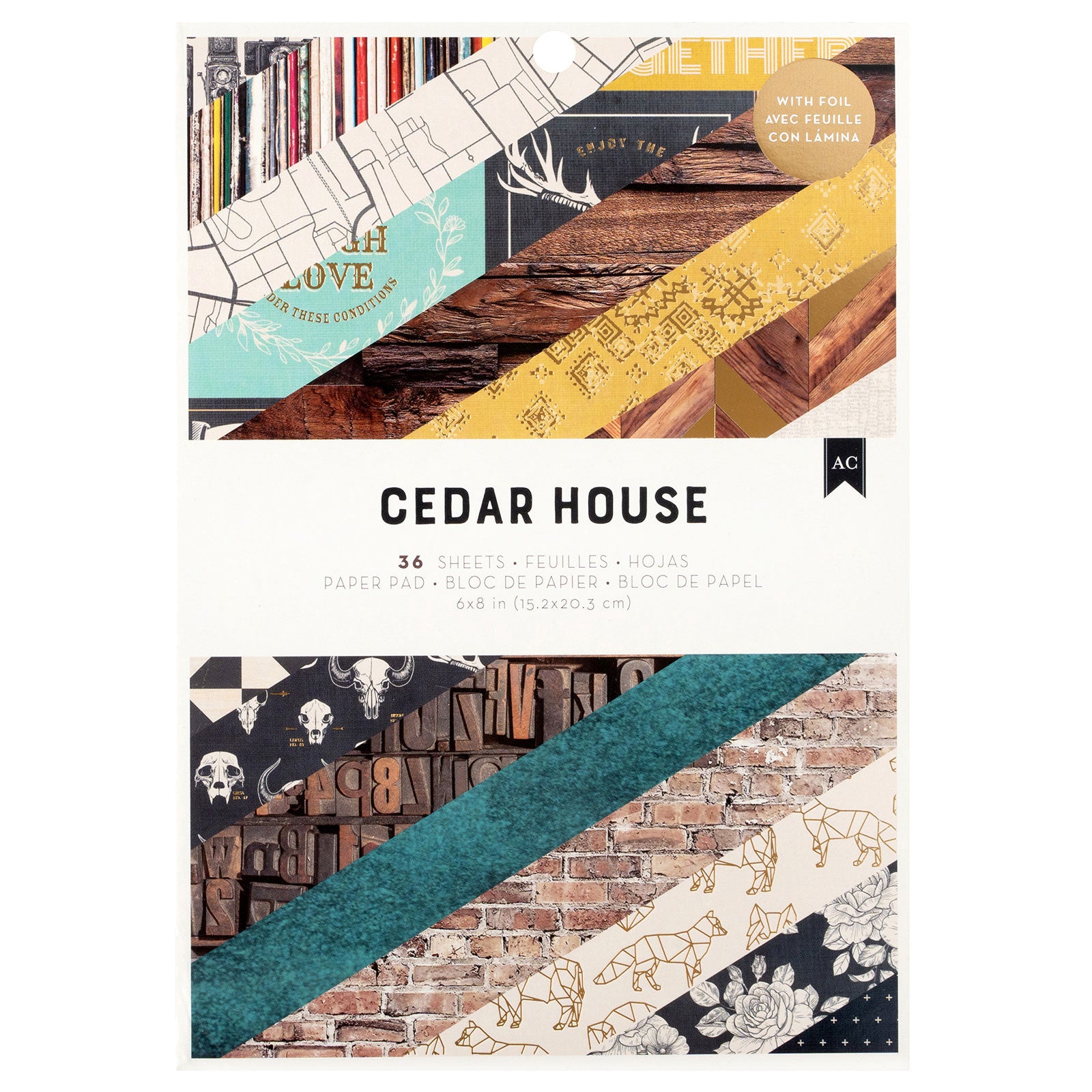 Cedar House 6x8" Paper Pad with Gold Foil