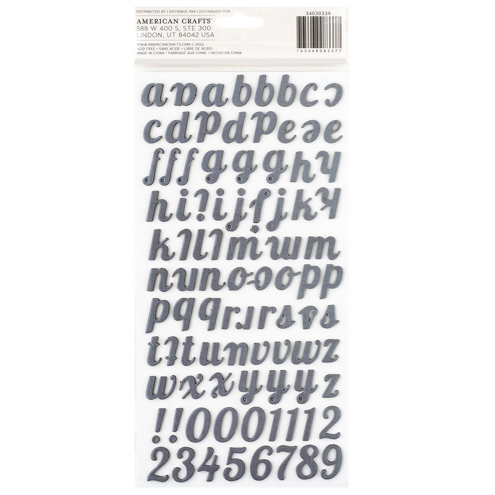 American Crafts Cedar House Thicker Alphabet Stickers - 175 Piece