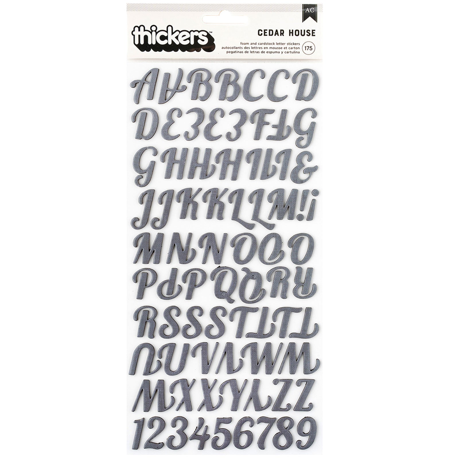 American Crafts Cedar House Thicker Alphabet Stickers - 175 Piece