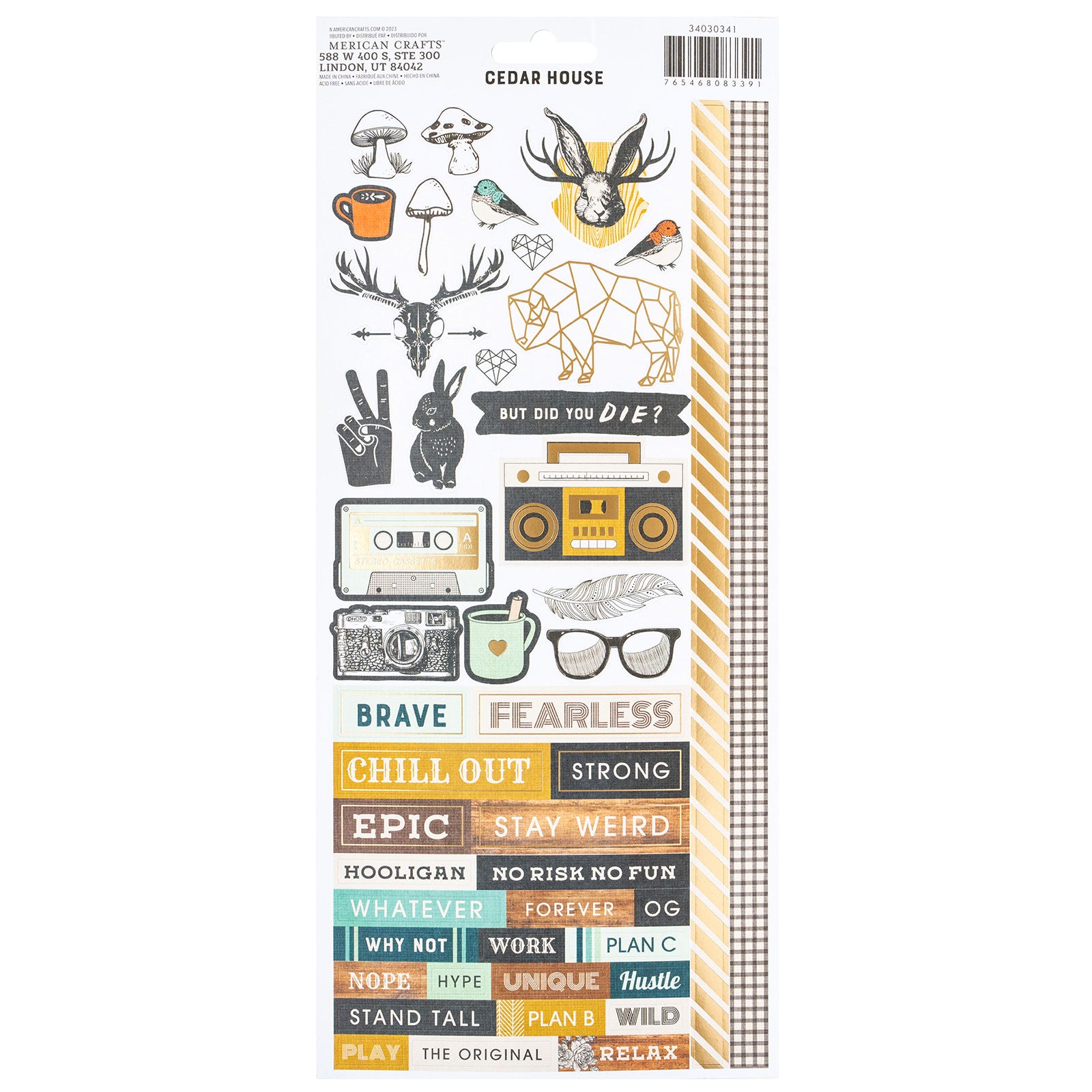 American Crafts Cedar House Icon Stickers - 84 Piece