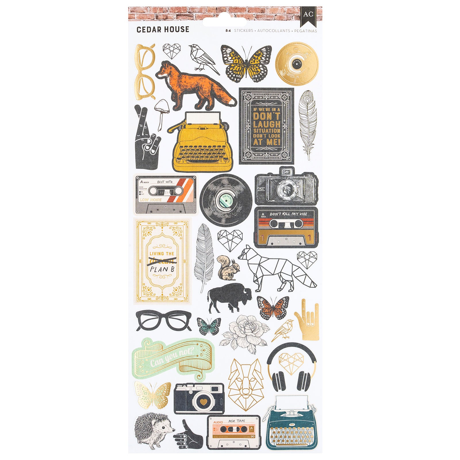 American Crafts Cedar House Icon Stickers - 84 Piece