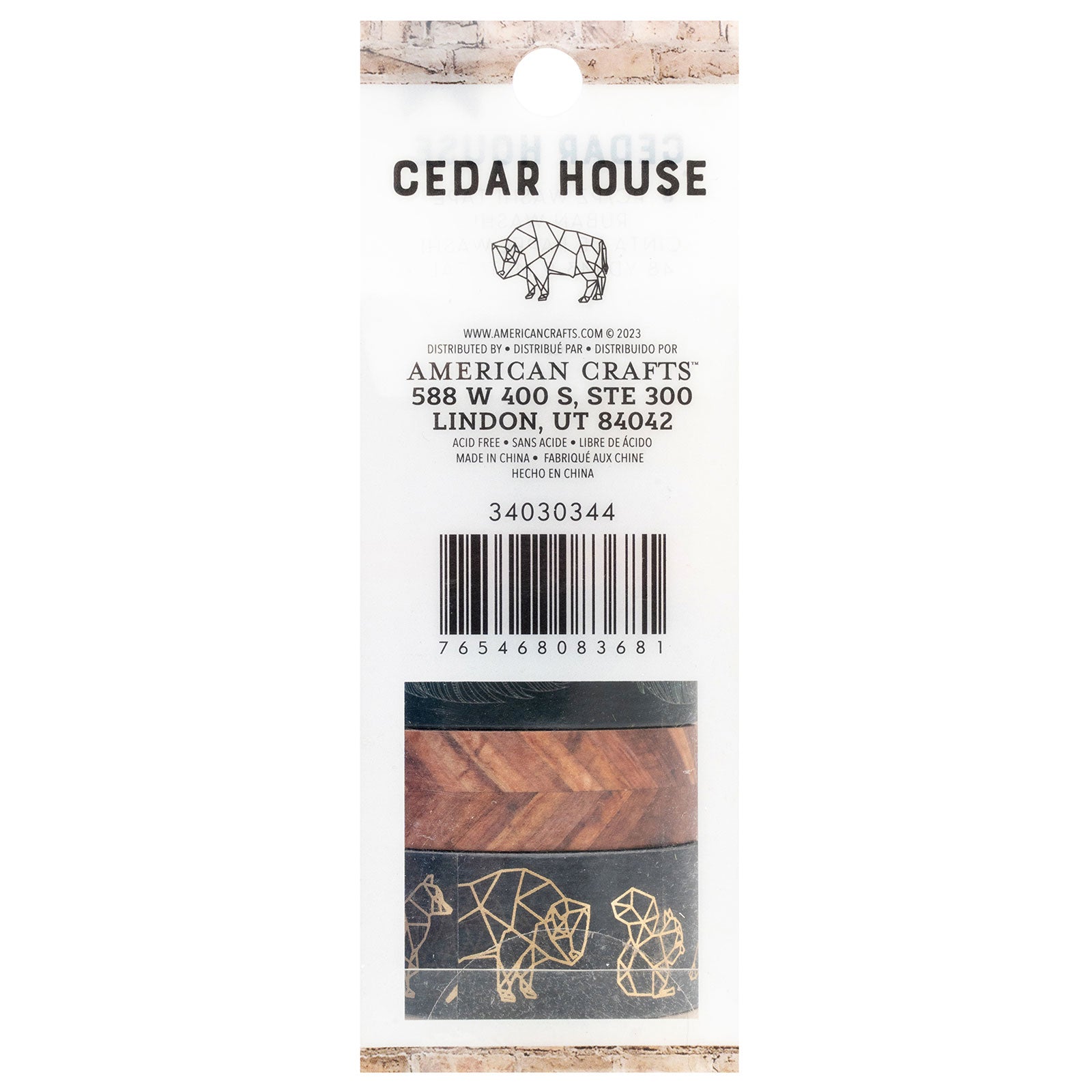 American Crafts Cedar House Washi Tape - 8 Pack