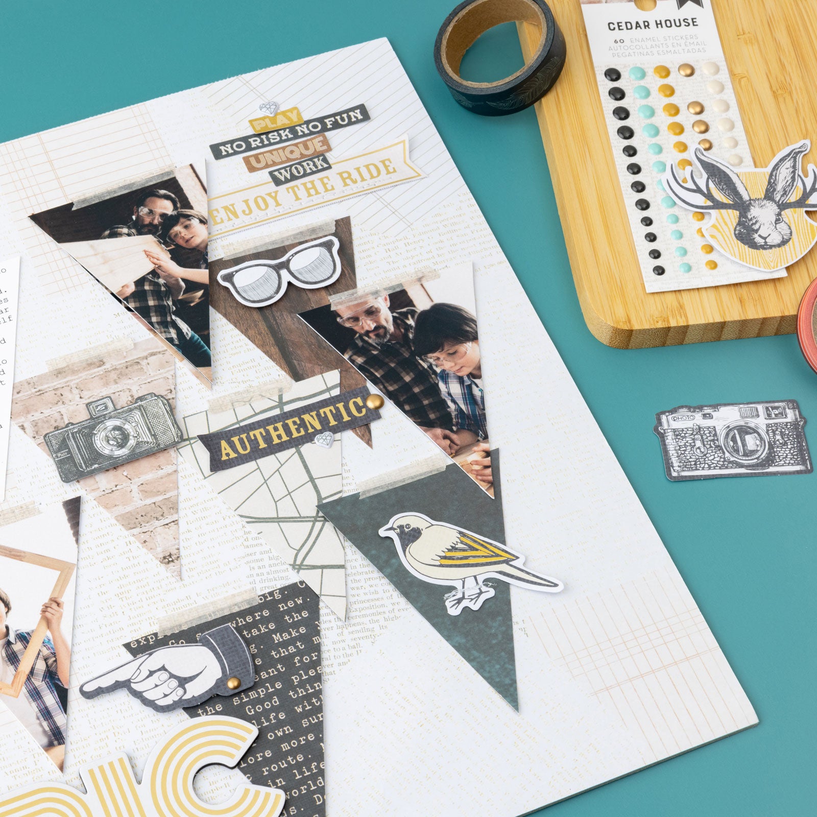 American Crafts Cedar House Washi Tape - 8 Pack