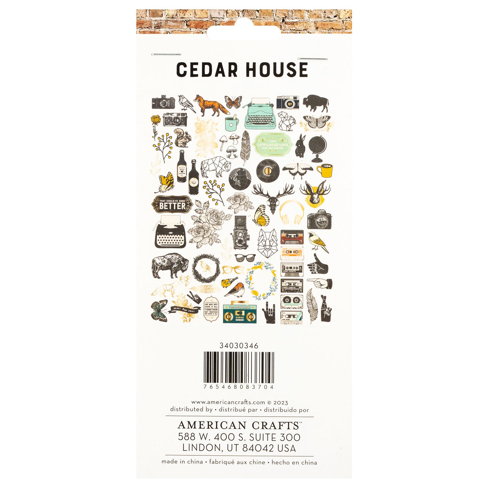American Crafts Cedar House Ephemera Icon Die Cut Shapes - 72 Piece