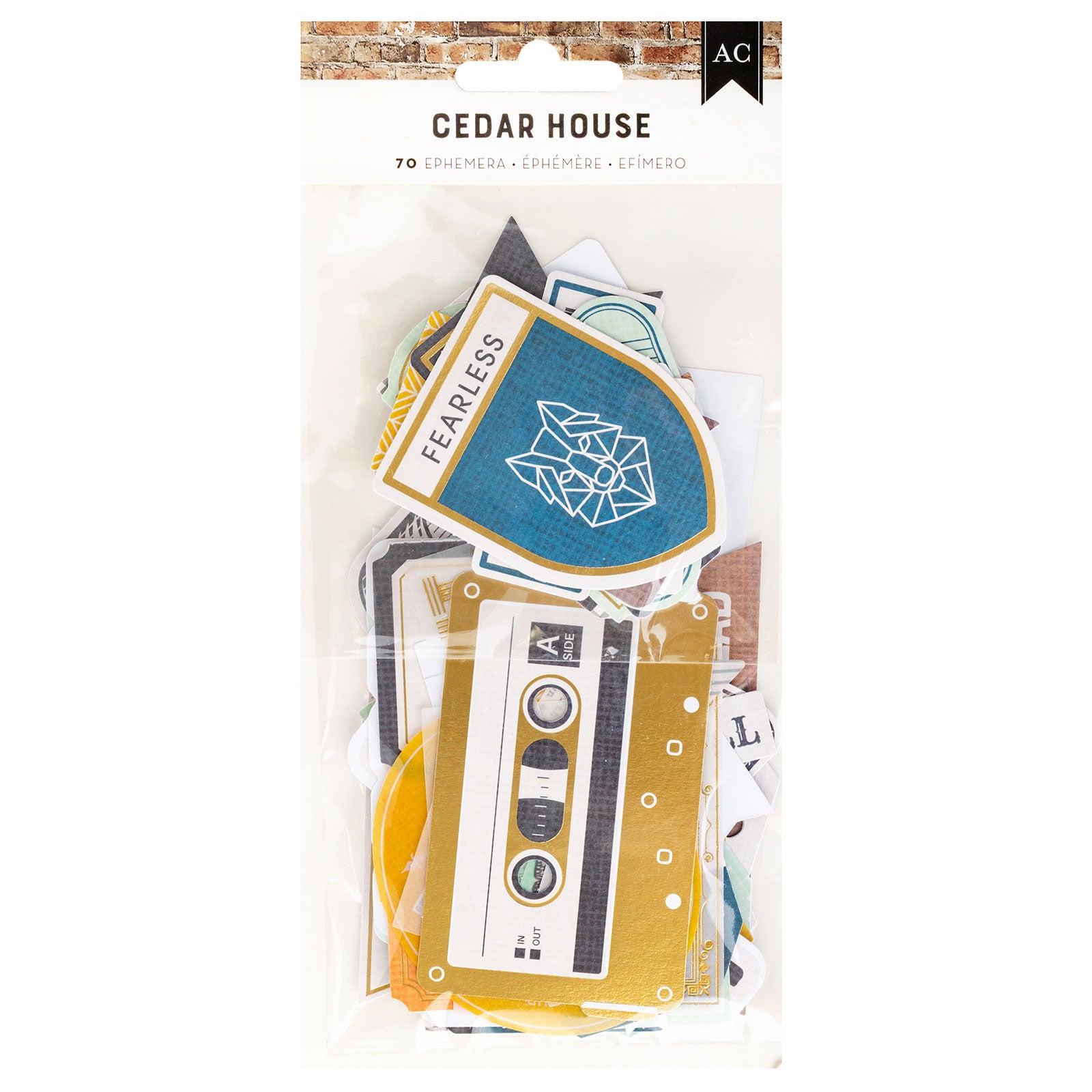 American Crafts Cedar House Ephemera Journaling Die Cut Shapes - 70 Piece