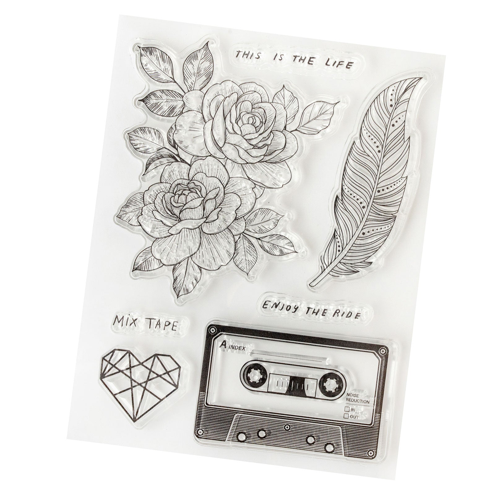 American Crafts Cedar House Acrylic Stamps - 7 Piece