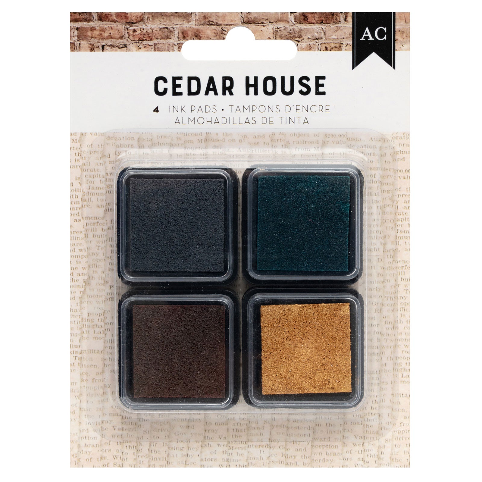 American Crafts Cedar House Medium Ink Pad - 4 Piece