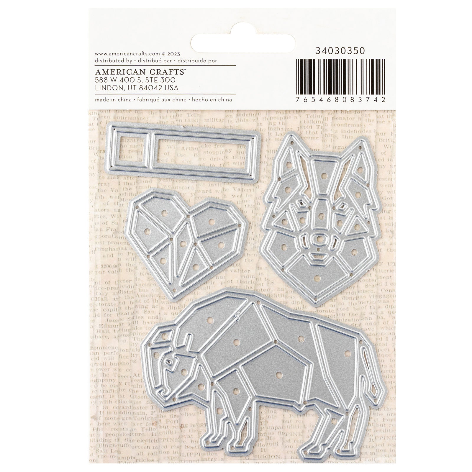 American Crafts Cedar House Metal Die Set - 4 Piece