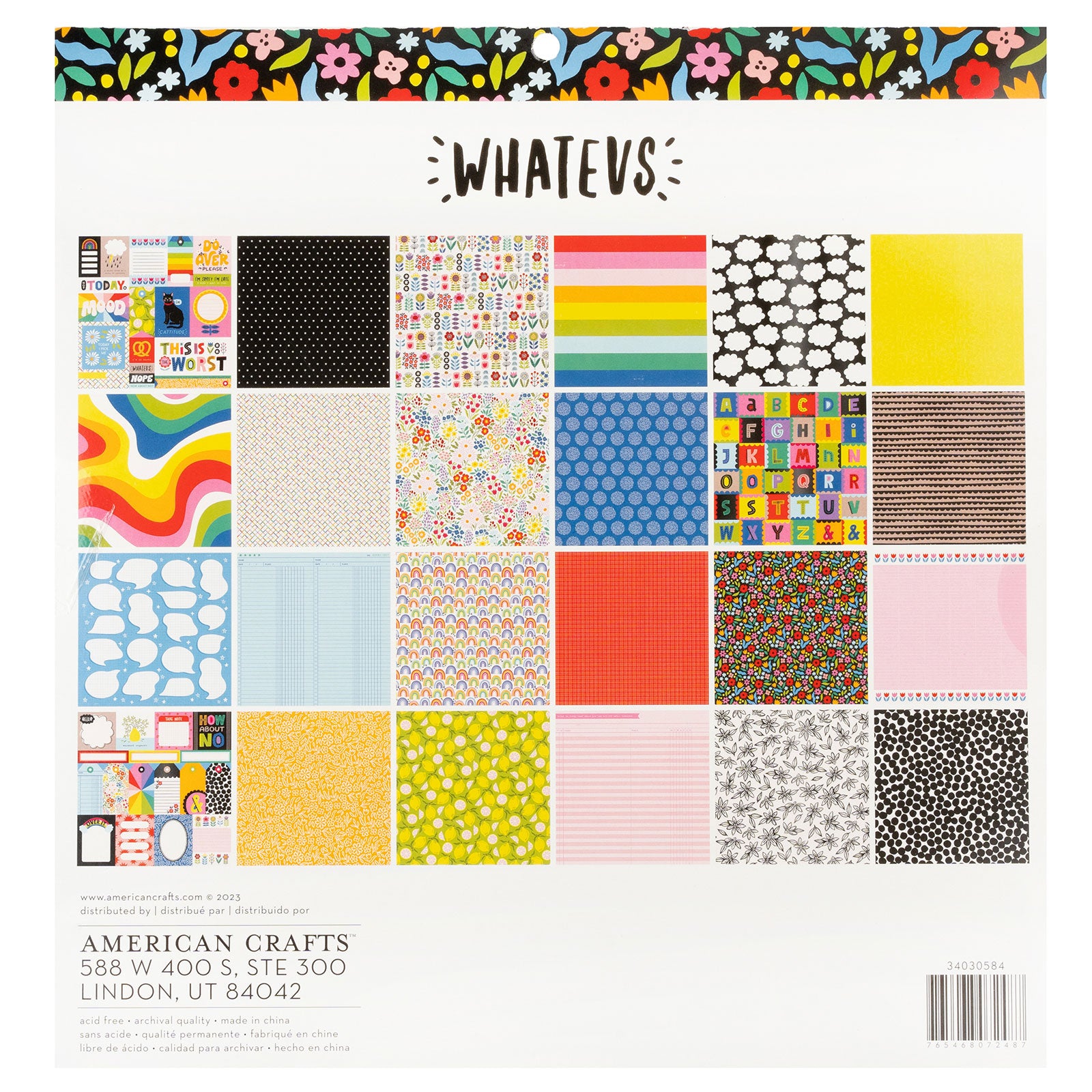 American Crafts Whatevs Double-Sided 12 x 12 Paper Pad
