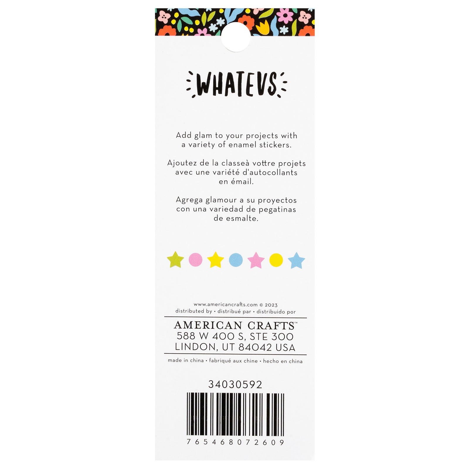 American Crafts Whatevs Enamel Dot Stickers - 60 Piece