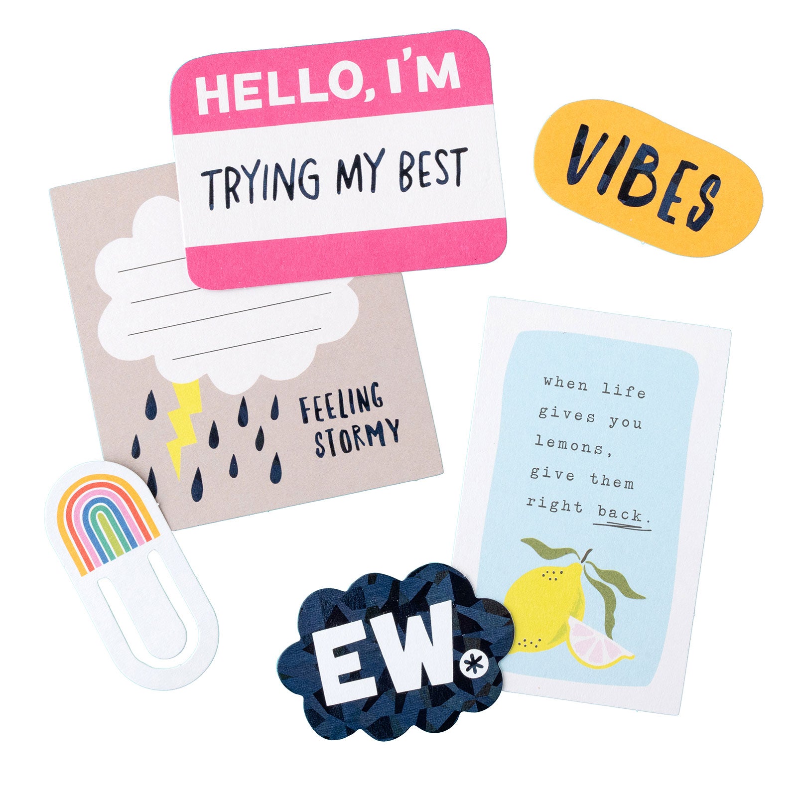 American Crafts Whatevs Journaling Ephemera Icon Die Cut Shapes - 45 Piece