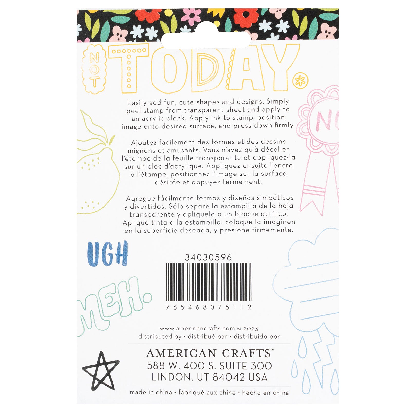 American Crafts Whatevs Acrylic Stamps - 7 Piece