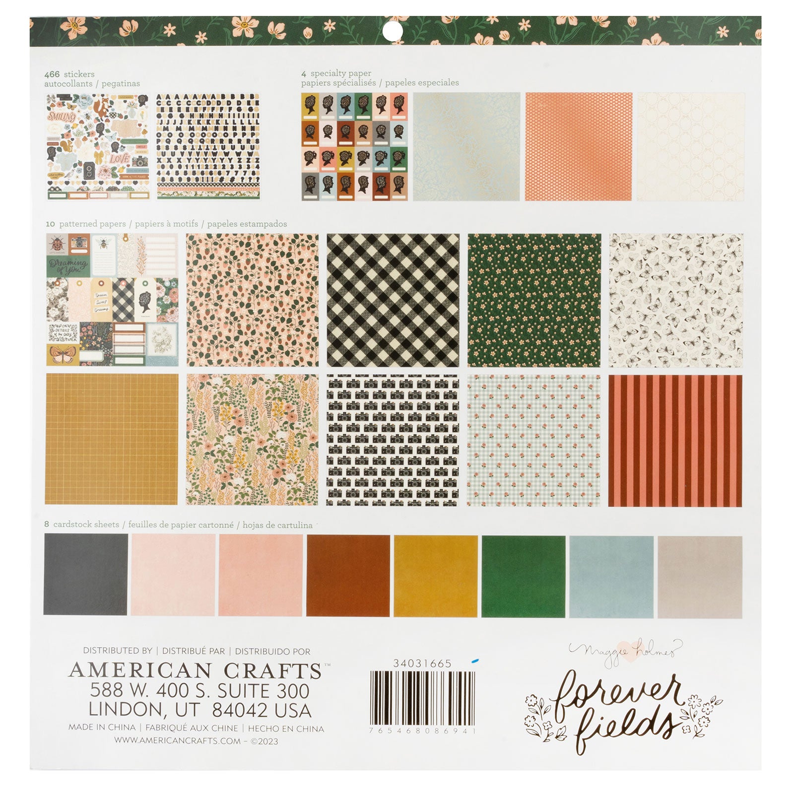 American Crafts Maggie Holmes Forever Fields 12x12" Project Paper Pad
