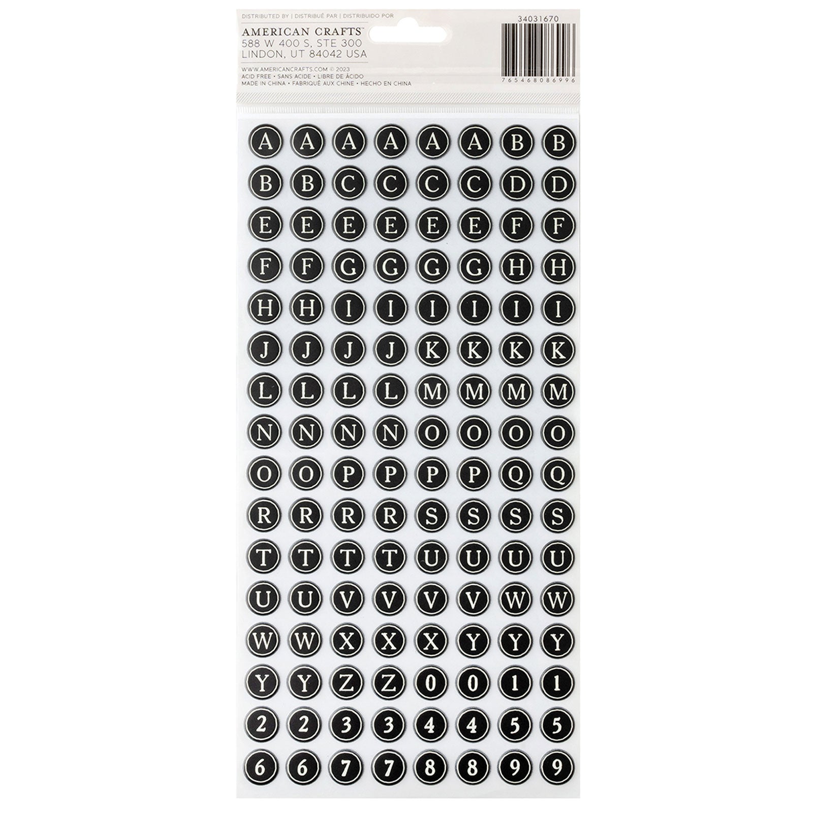 American Crafts Maggie Holmes Forever Fields Thickers Alphabet Stickers - 256 Piece