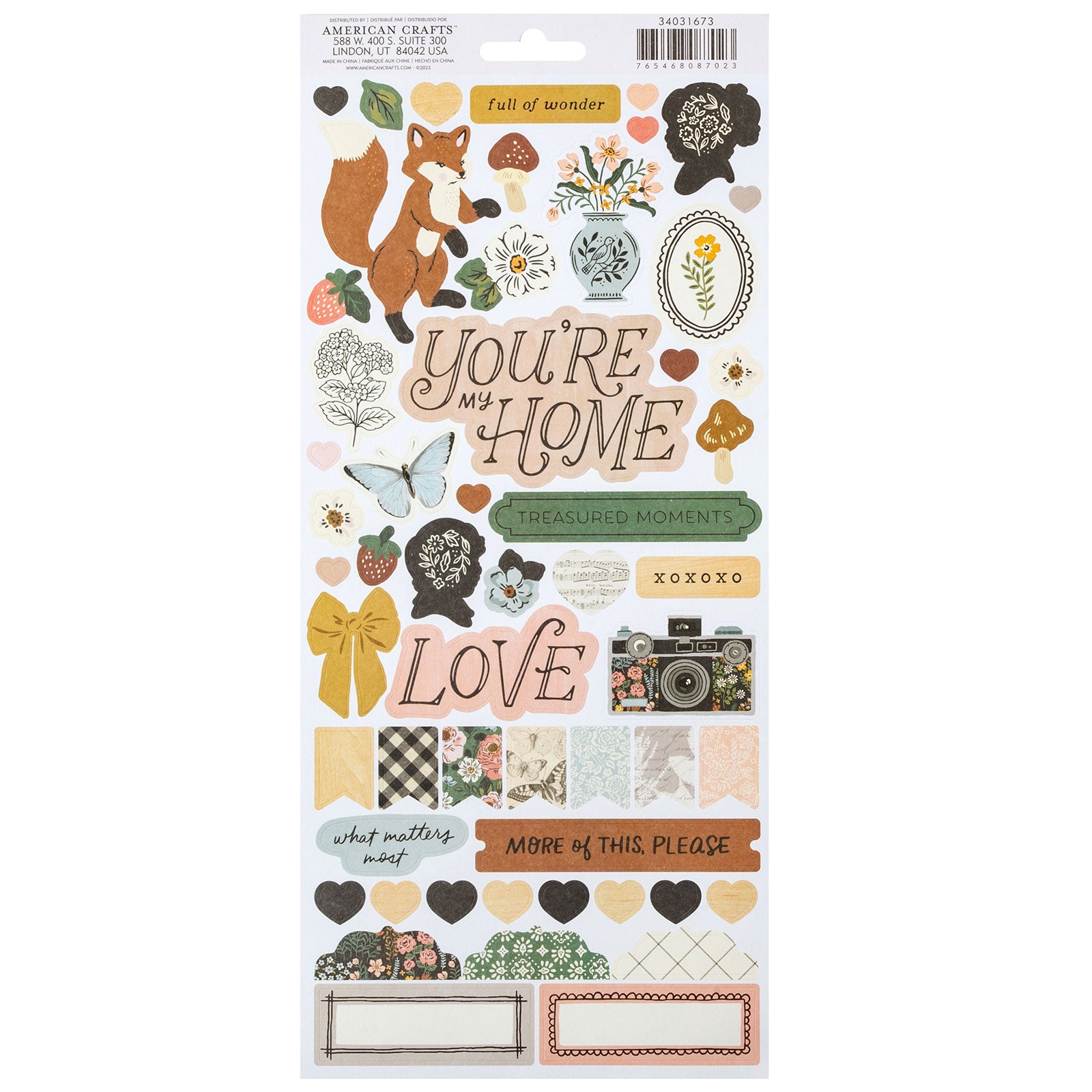 American Crafts Maggie Holmes Forever Fields Icon Stickers - 102 Piece