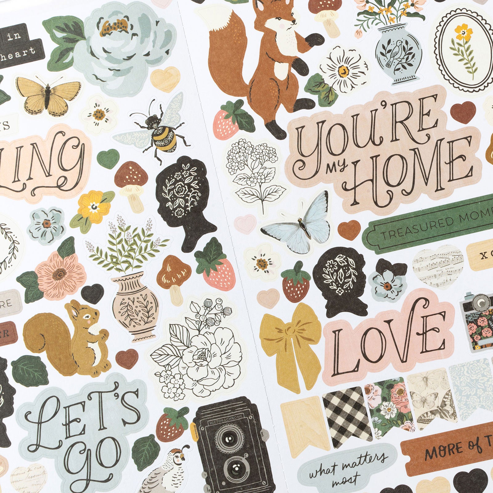 American Crafts Maggie Holmes Forever Fields Icon Stickers - 102 Piece