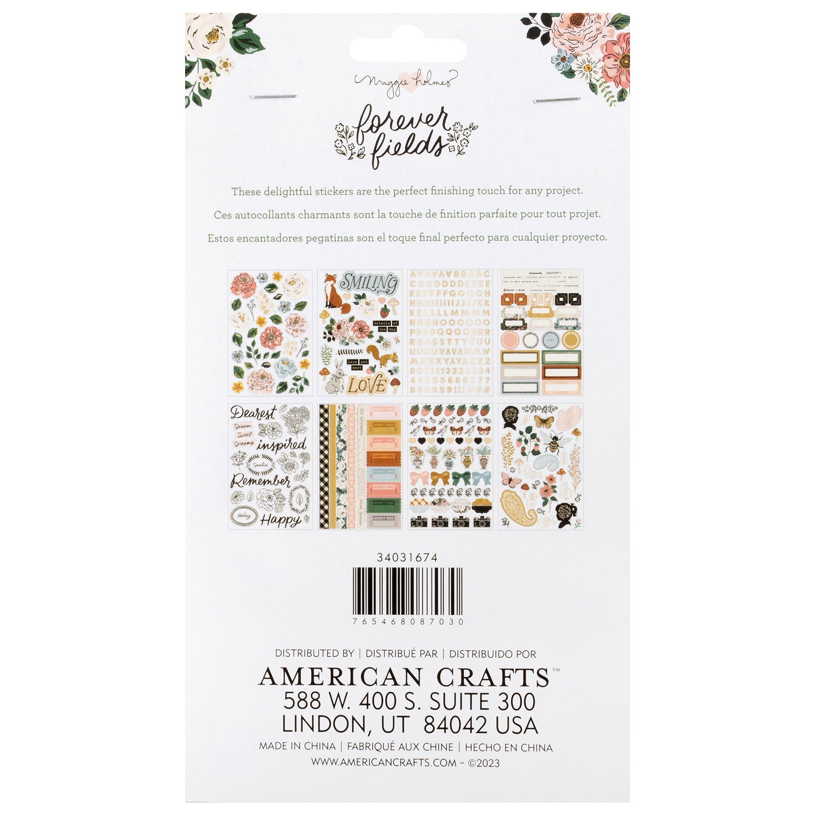 American Crafts Maggie Holmes Forever Fields Sticker Book - 375 Piece