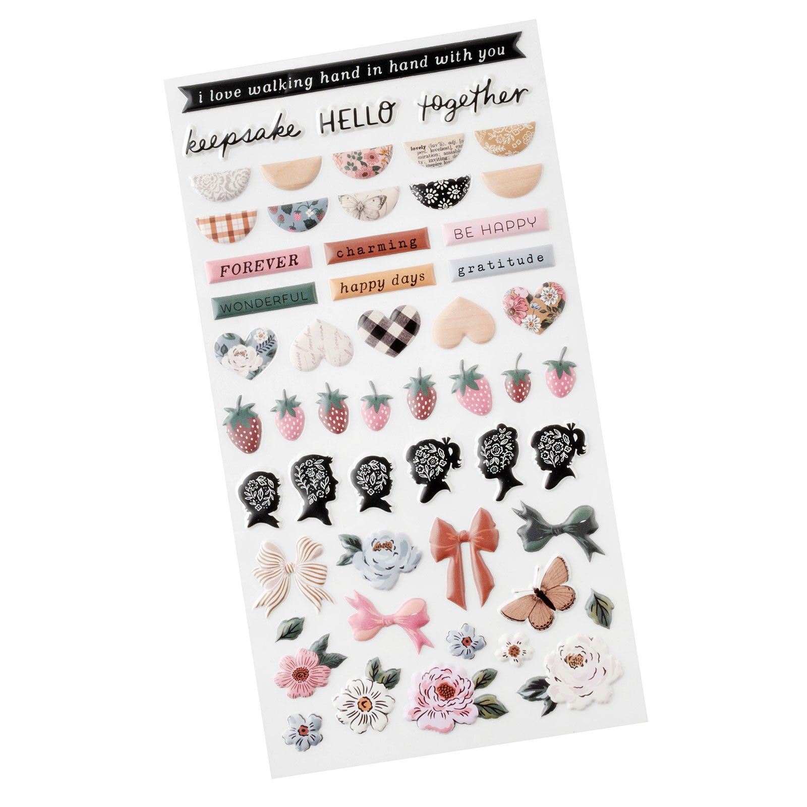 American Crafts Maggie Holmes Forever Fields Puffy Stickers - 54 Piece