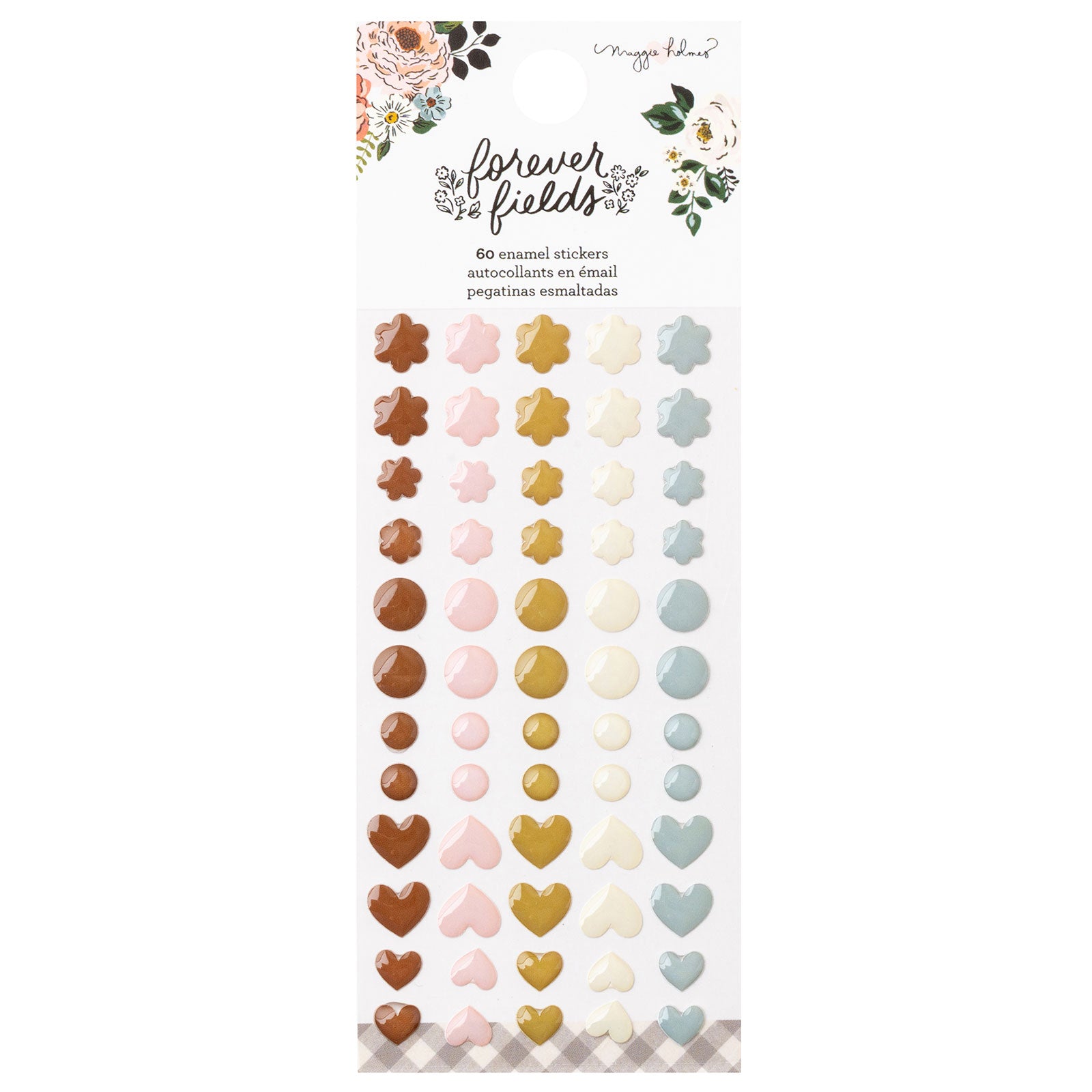 American Crafts Maggie Holmes Forever Fields Enamel Dot Stickers - 60 Piece