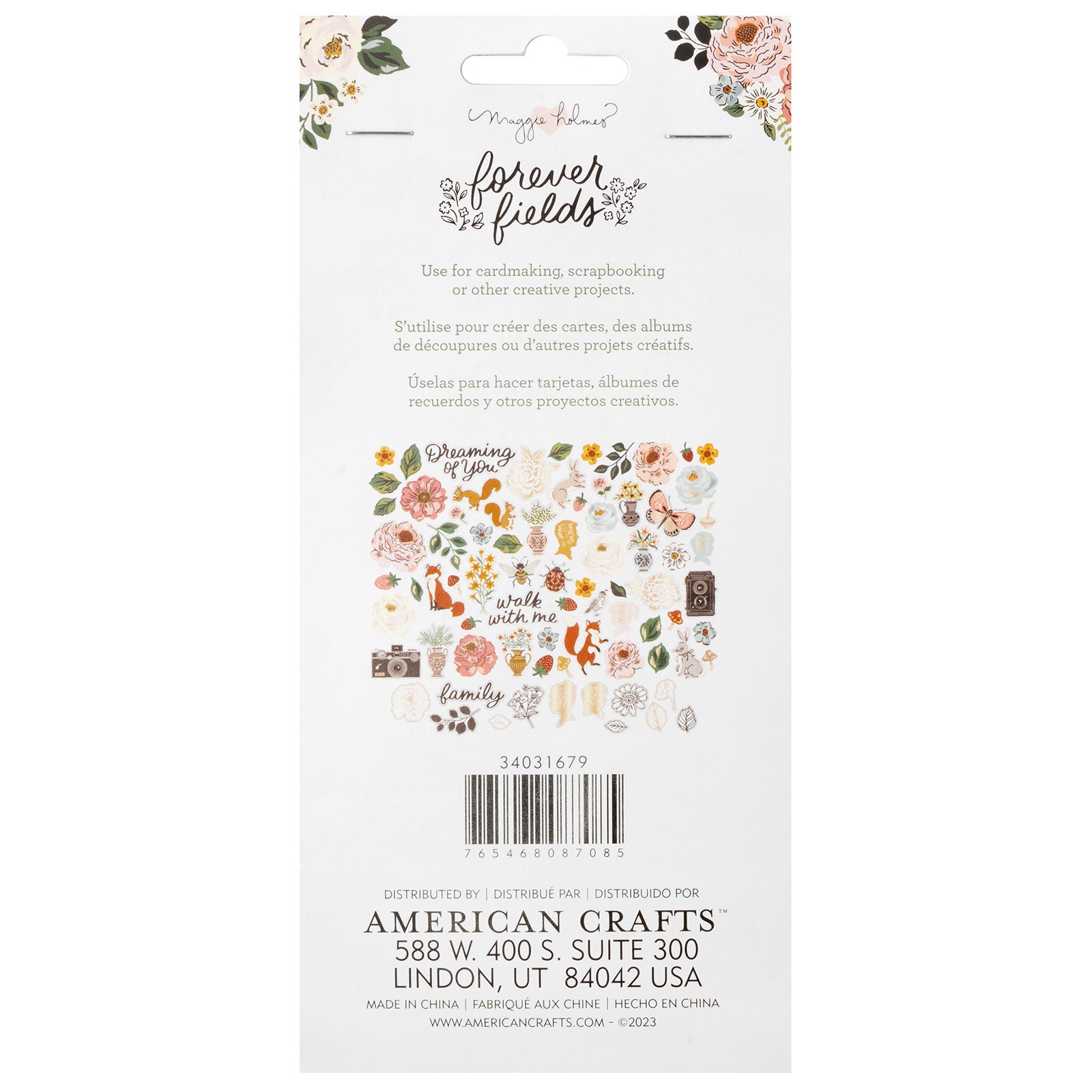 American Crafts Maggie Holmes Forever Fields Ephemera Icon Die Cut Shapes - 78 Piece