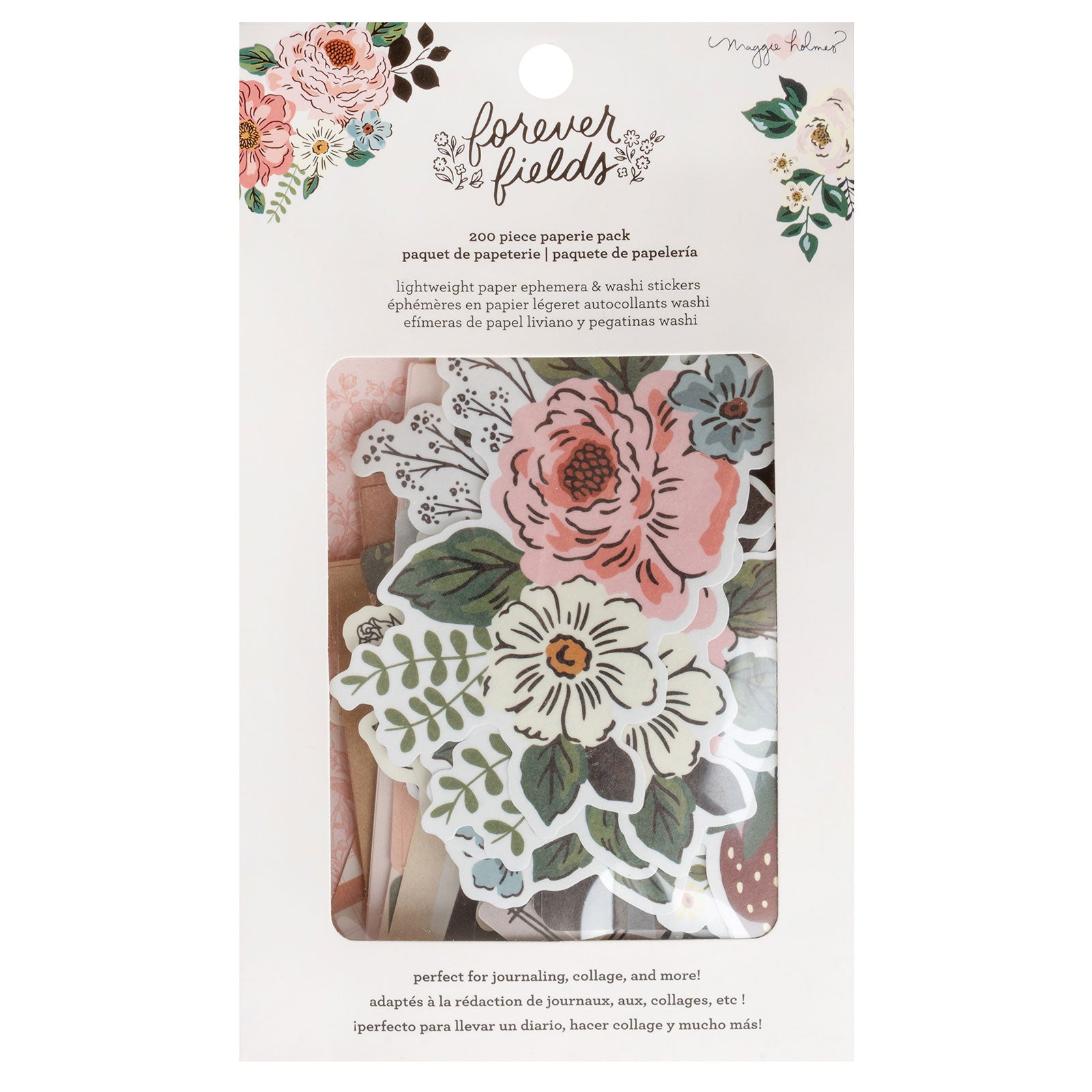 American Crafts Maggie Holmes Forever Fields Paper & Washi Stickers Paperie Pack - 200 Piece