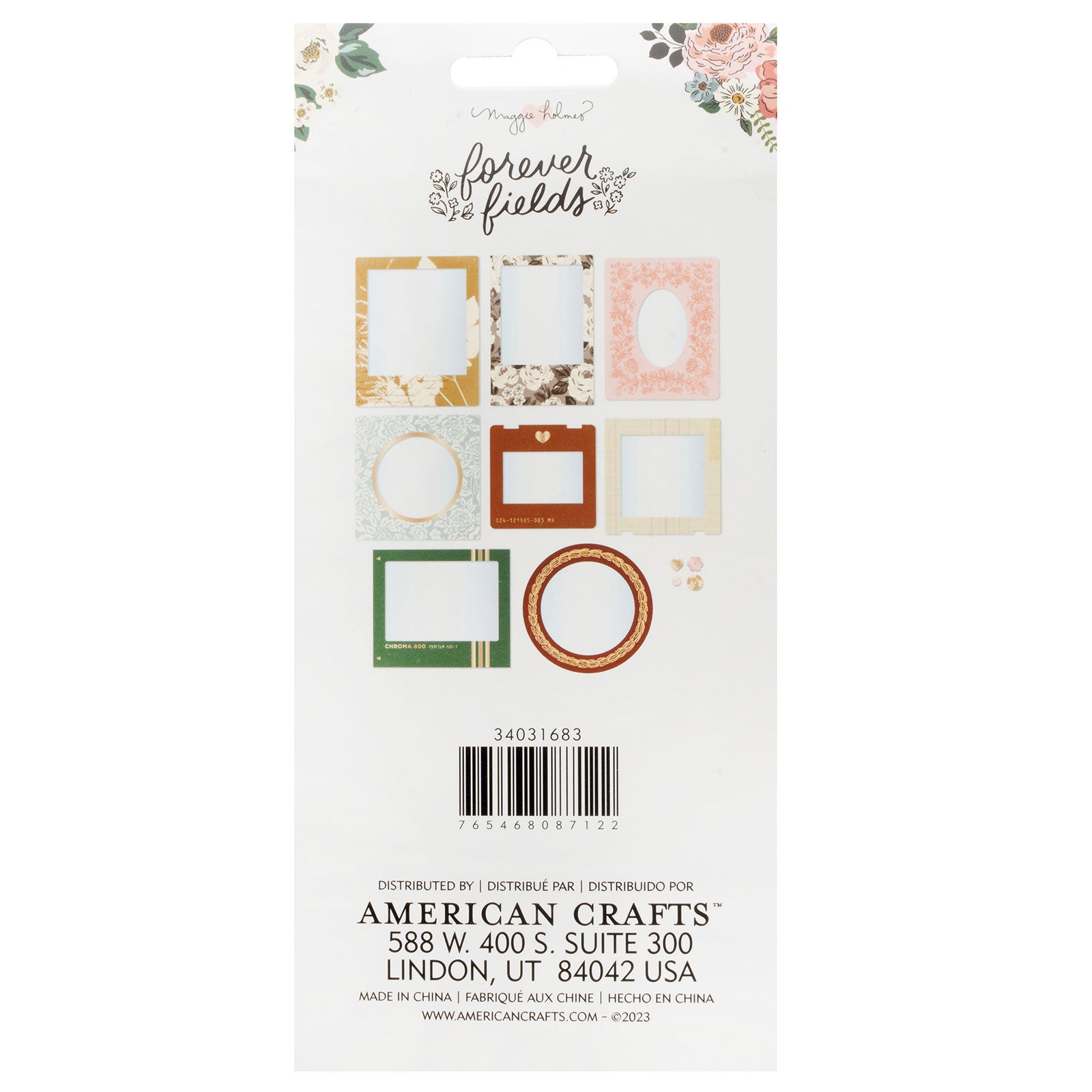 American Crafts Maggie Holmes Forever Fields Shaker Frames with 0.2 oz Sequins - Makes 8