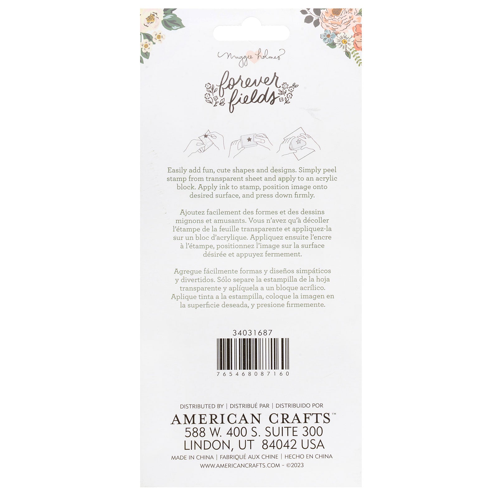 American Crafts Maggie Holmes Forever Fields Acrylic Stamps - 10 Piece