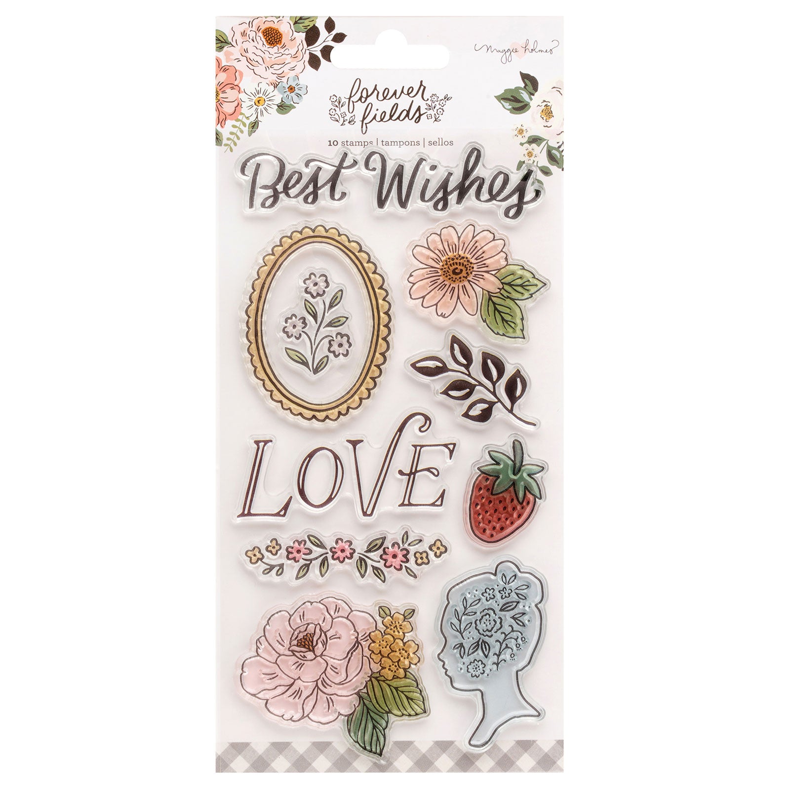 American Crafts Maggie Holmes Forever Fields Acrylic Stamps - 10 Piece