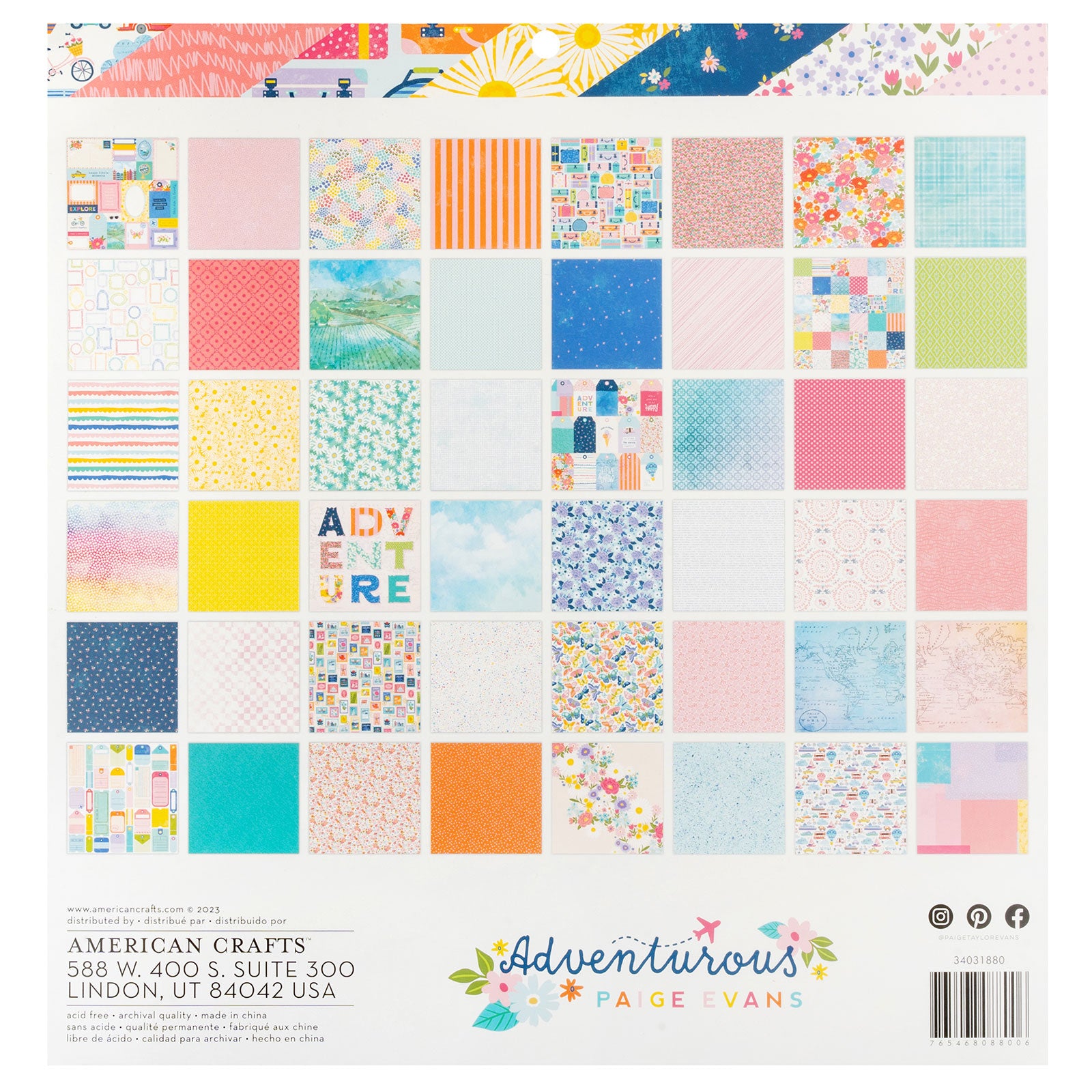 Paige Evans Adventurous Single-Sided Paper Pad 12x12"-48 Sheets