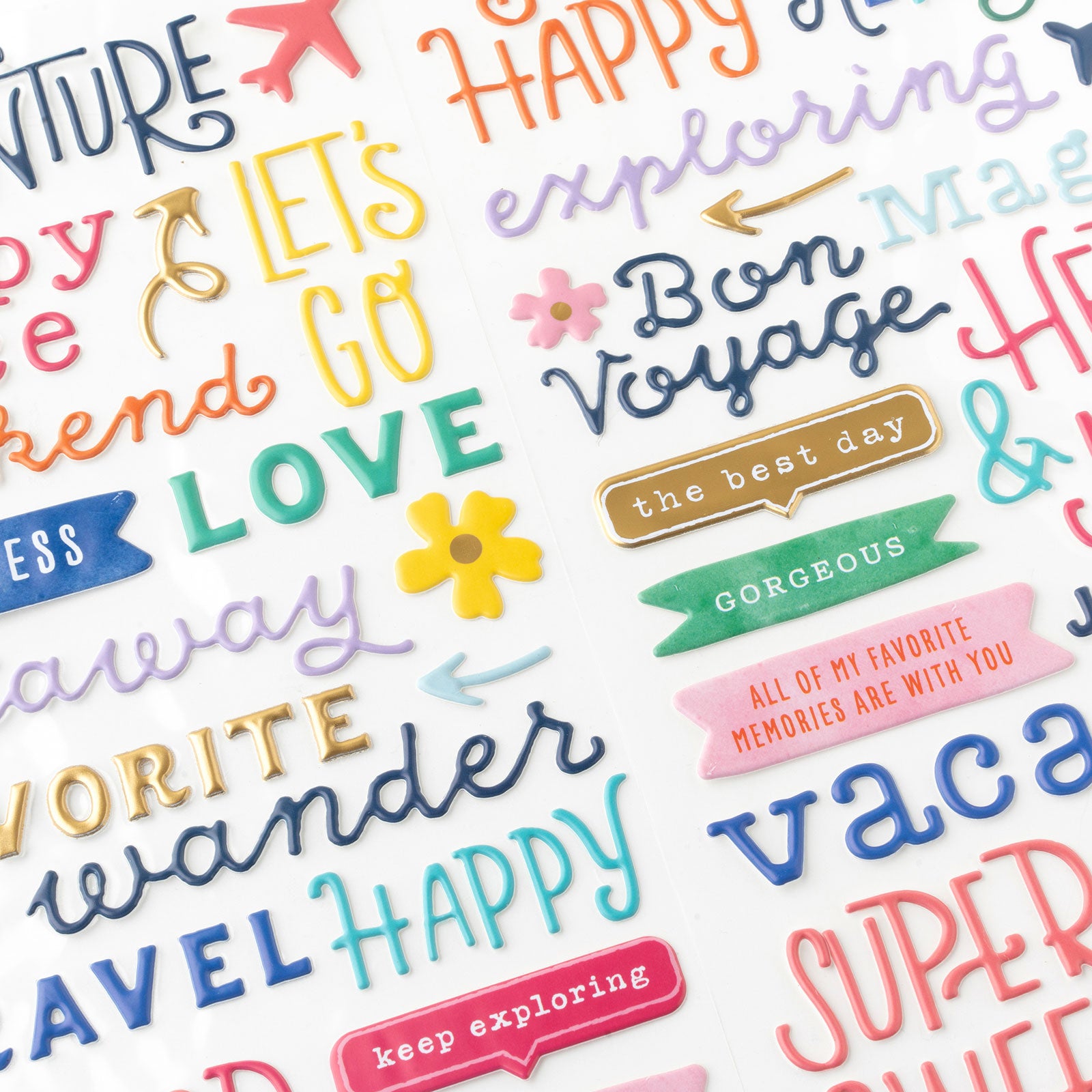 American Crafts Paige Evans Adventurous Thickers Phrase Stickers - 158 Piece
