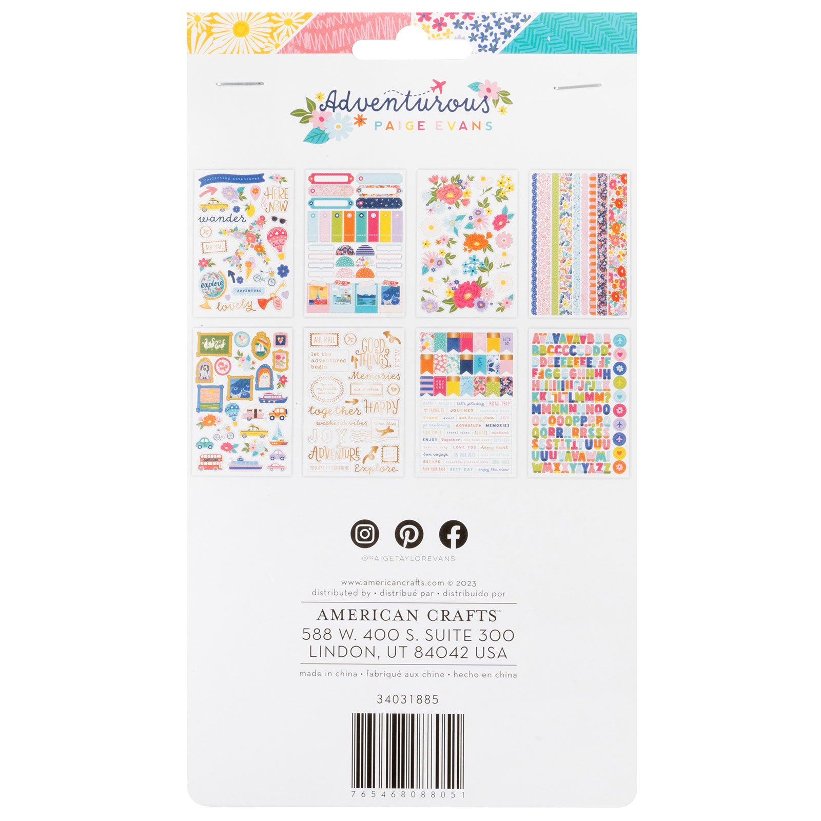 American Crafts Paige Evans Adventurous Sticker Book - 340 Piece