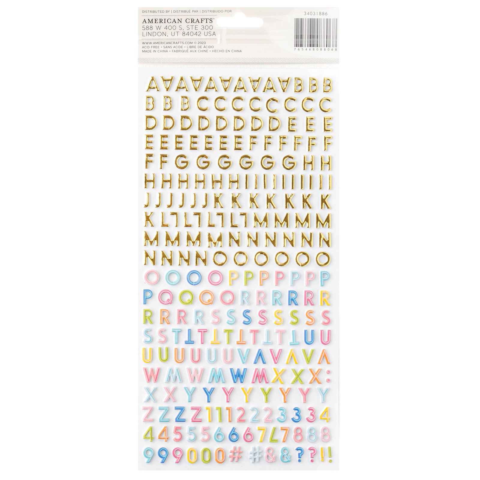 American Crafts Paige Evans Adventurous Thickers Alphabet Mini Stickers - 494 Piece