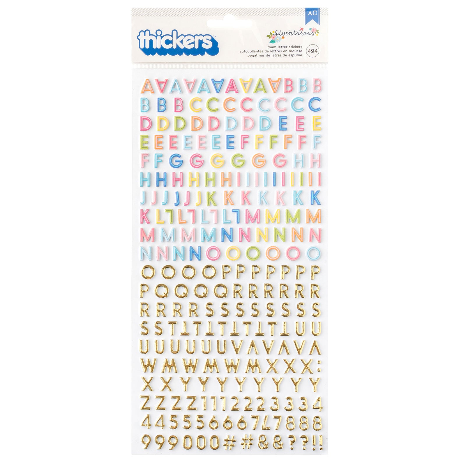 American Crafts Paige Evans Adventurous Thickers Alphabet Mini Sticker