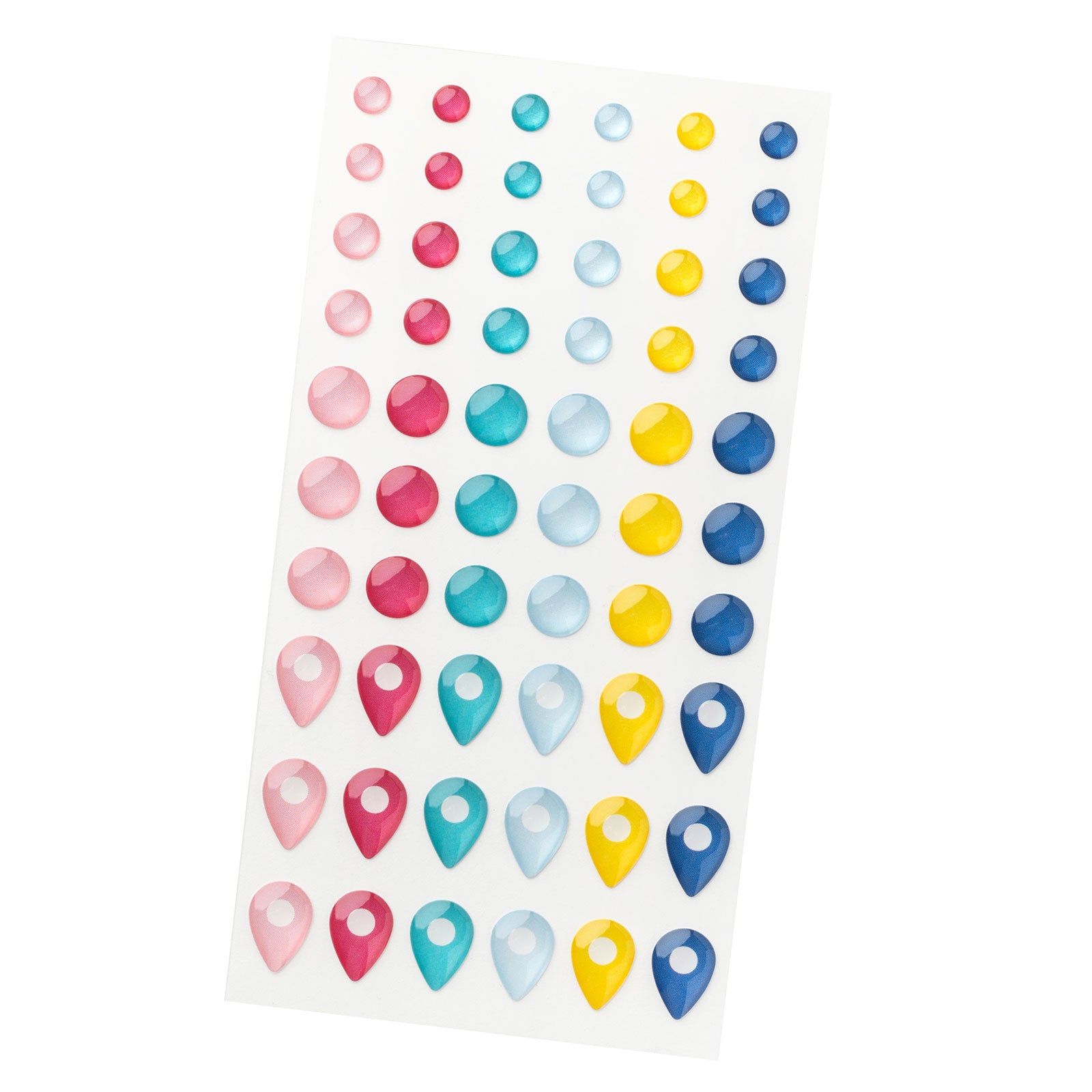 Sheet of American Crafts Paige Evans Adventurous Enamel Dot Stickers - 60 Piece