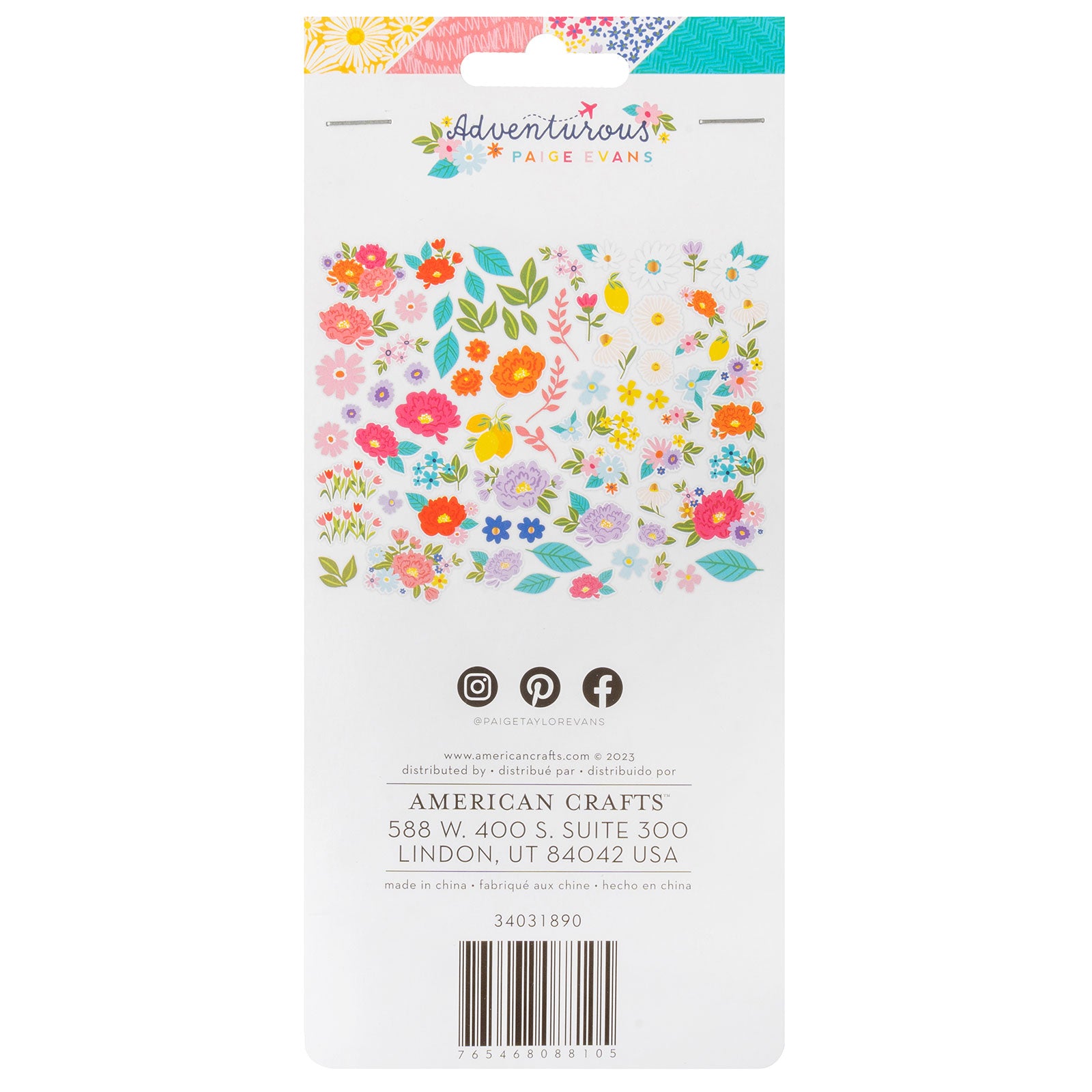 American Crafts Paige Evans Adventurous Ephemera Icon Die Cut Shapes - 75 Piece