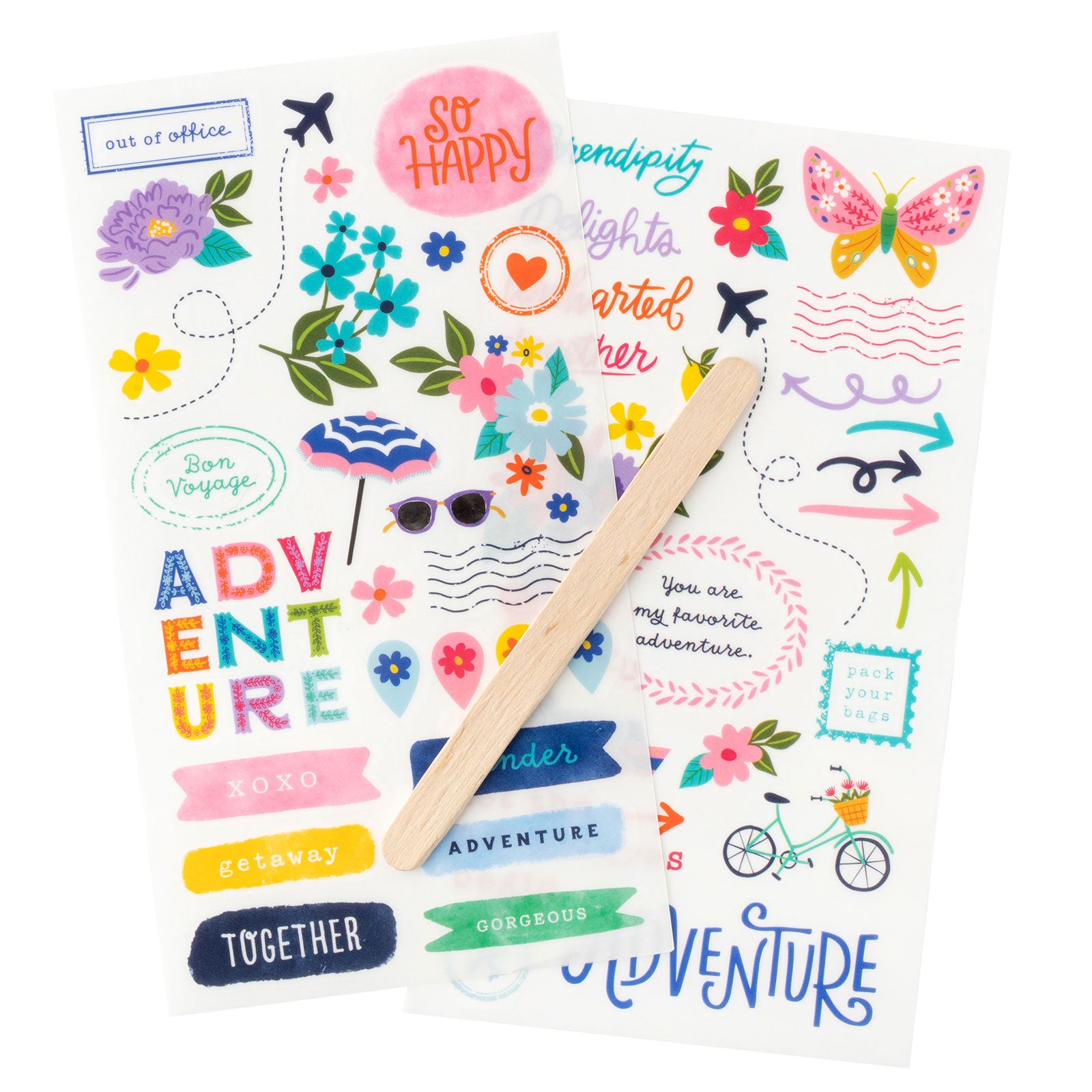 American Crafts Paige Evans Adventurous Rub-On Transfer Sheets - 2 Pack