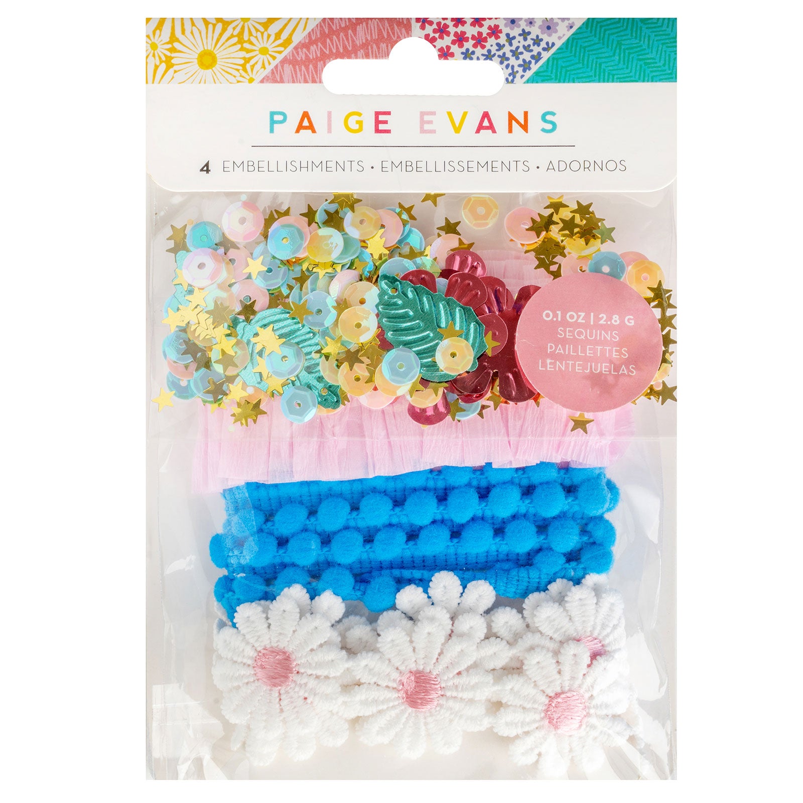 American Crafts Paige Evans Adventurous Sequin Mix - 4 Piece