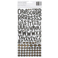 Load image into Gallery viewer, Back of packaging for American Crafts Vikki Boutin Wrapped in Ribbons Alpha Alphabet Thicker Stickers - 198 Pack
