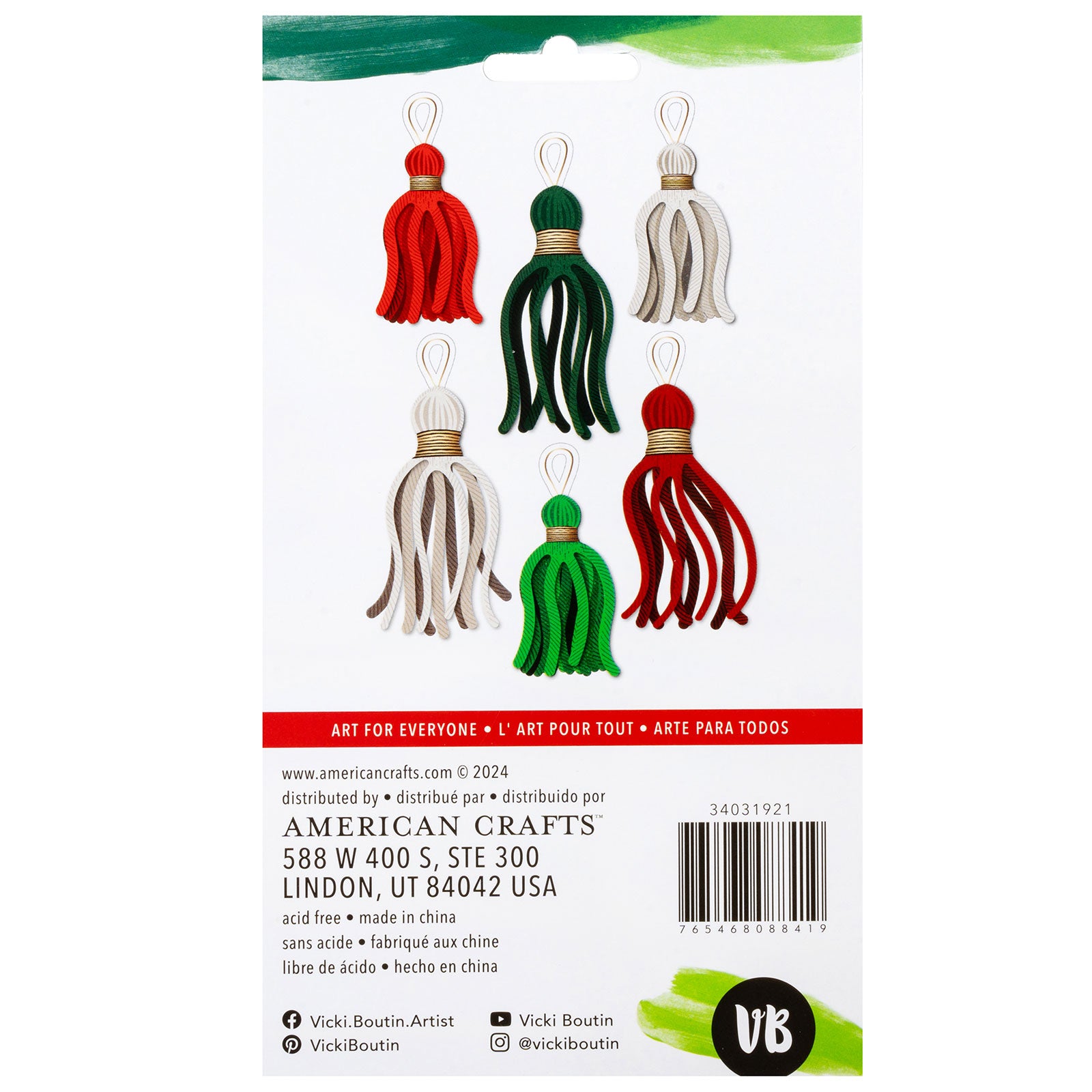 Vicki Boutin Wrapped in Ribbons Layered Tassel Stickers - 6 Piece