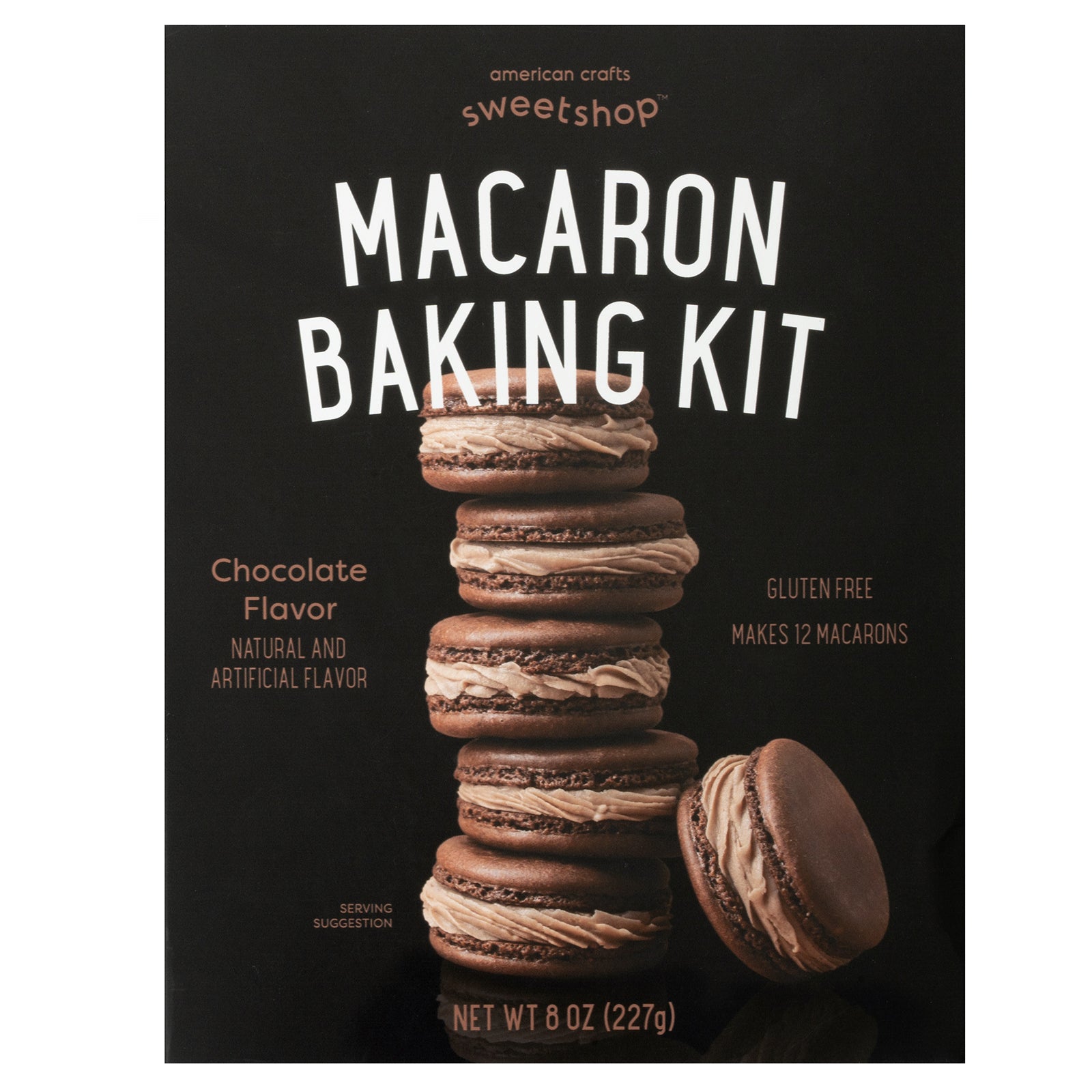 Front of packaging for Sweetshop Chocolate Gluten Free Macaron Baking Kit