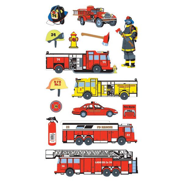 Sticko Stickers - Fire Department, 15pcs