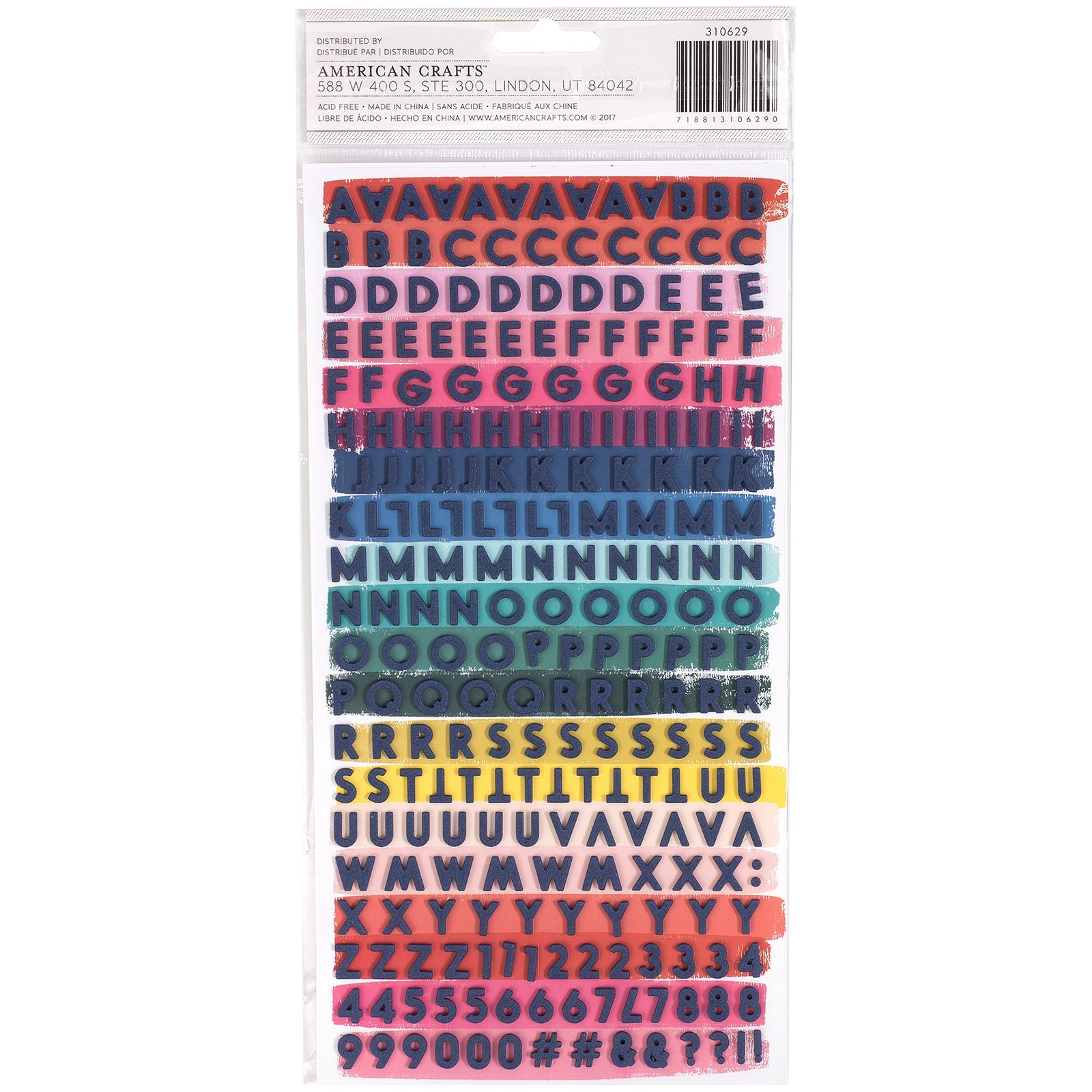 Paige Evans Pick Me Up Thickers Stickers - Happy Life Mini Alpha, White & Navy Foam,  494 Pieces