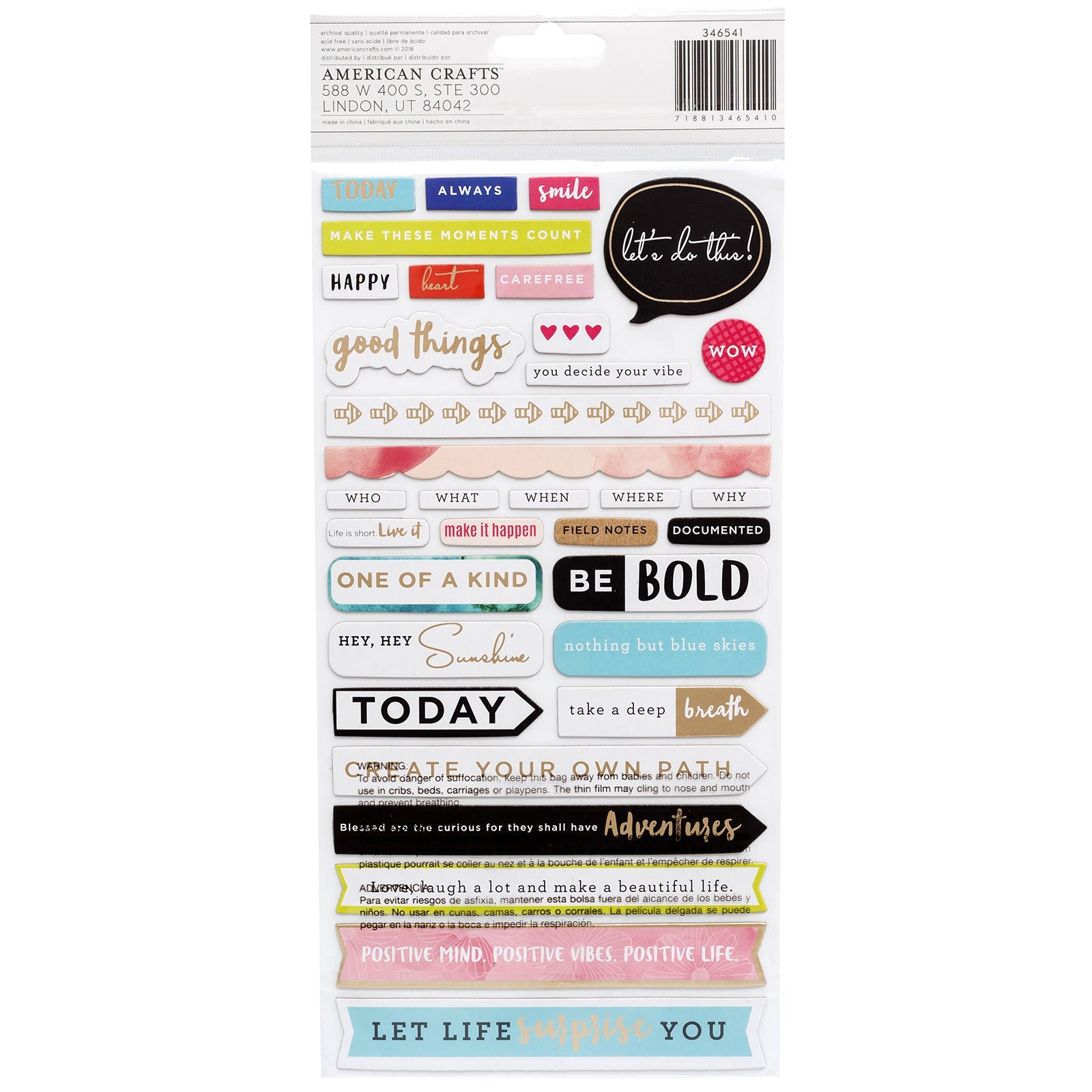 Vicki Boutin Thickers Stickers- Escape the Ordinary - Gold Foil, 60 Pieces