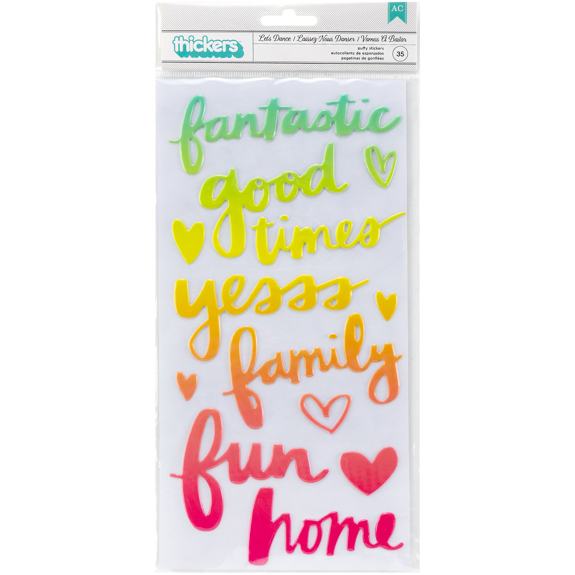Sunshine & Good Times Thickers Let's Dance Puffy Stickers, 35 pcs
