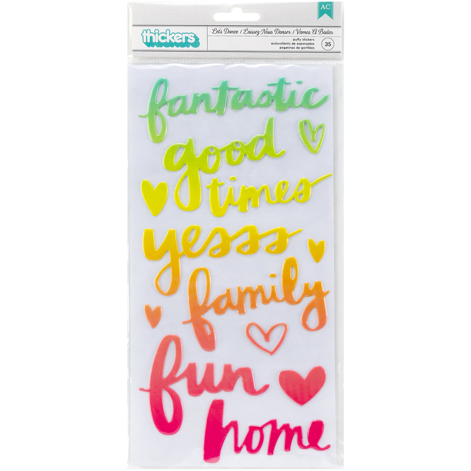 Sunshine & Good Times Thickers Let's Dance Puffy Stickers, 35 pcs