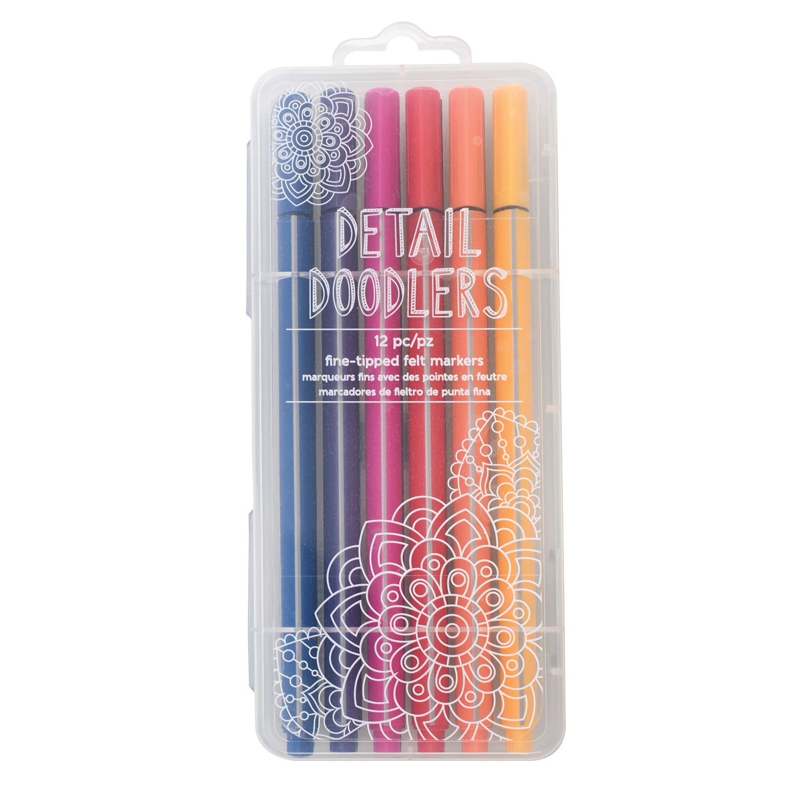 Front of American Crafts 12 Piece Detail Doodlers Fine Felt Tip Markers