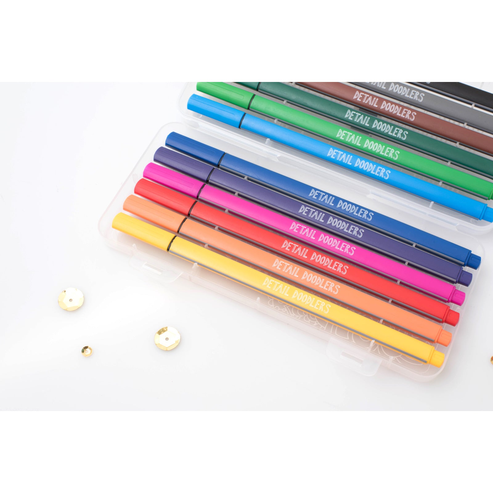 12 colors of the American Crafts 12 Piece Detail Doodlers Fine Felt Tip Markers